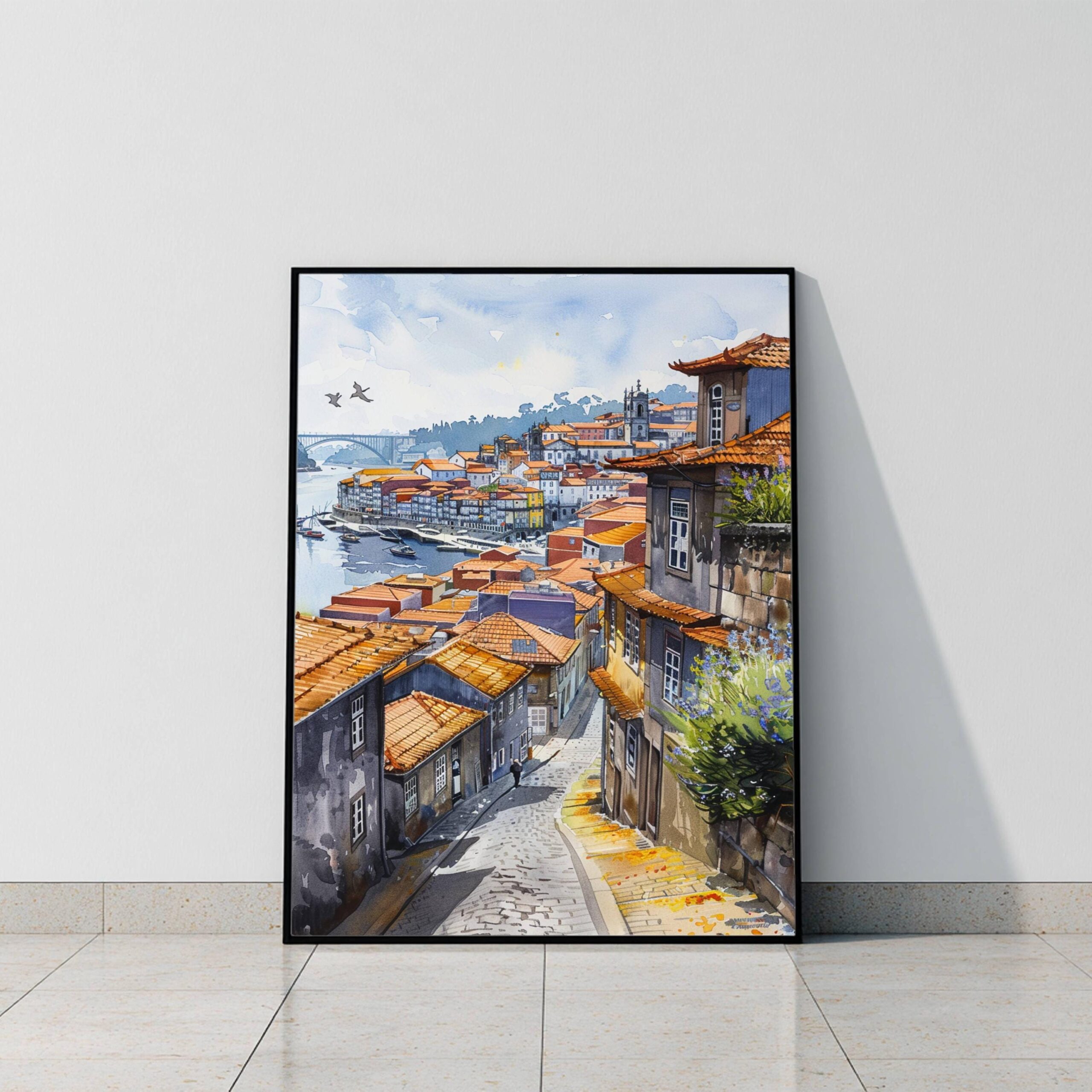 Porto Portugal Europe Watercolor: Vacation Travel Art Poster - Image 8
