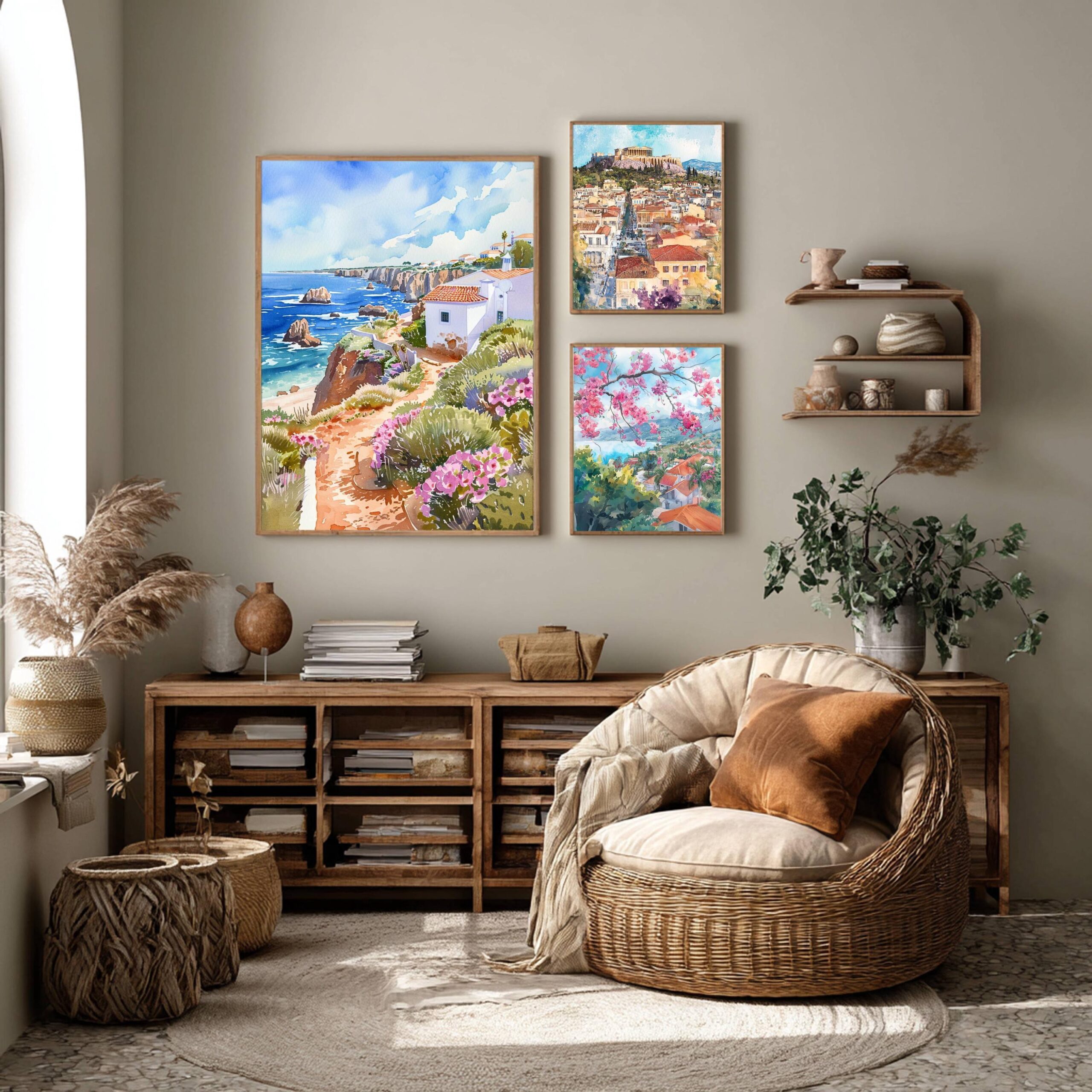 The Algarve Portugal Europe Watercolor: Vacation Travel Art Poster - Image 2