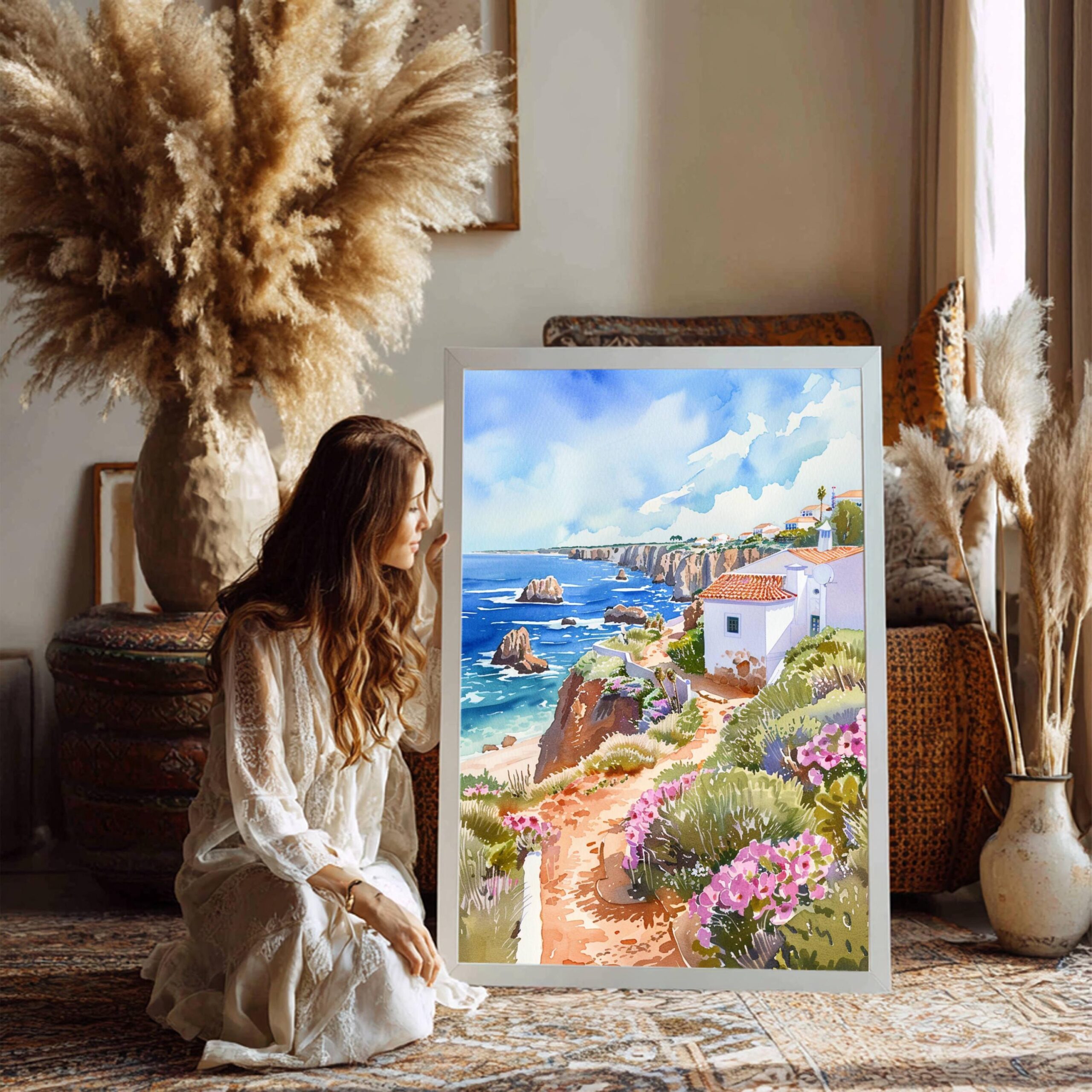 The Algarve Portugal Europe Watercolor: Vacation Travel Art Poster - Image 3