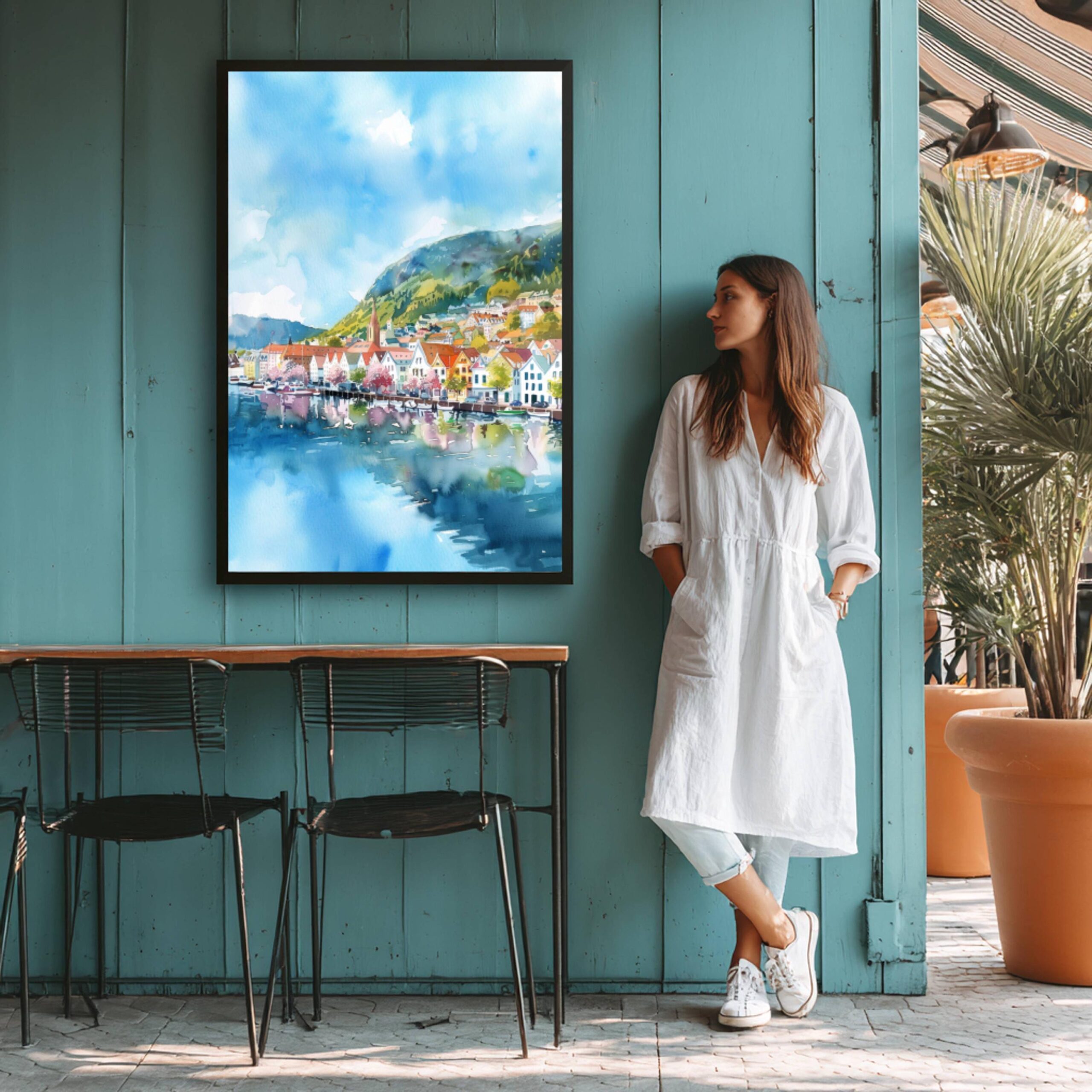 Bergen Norway Scandinavia Watercolor Print: Vacation Travel Art Poster - Image 5