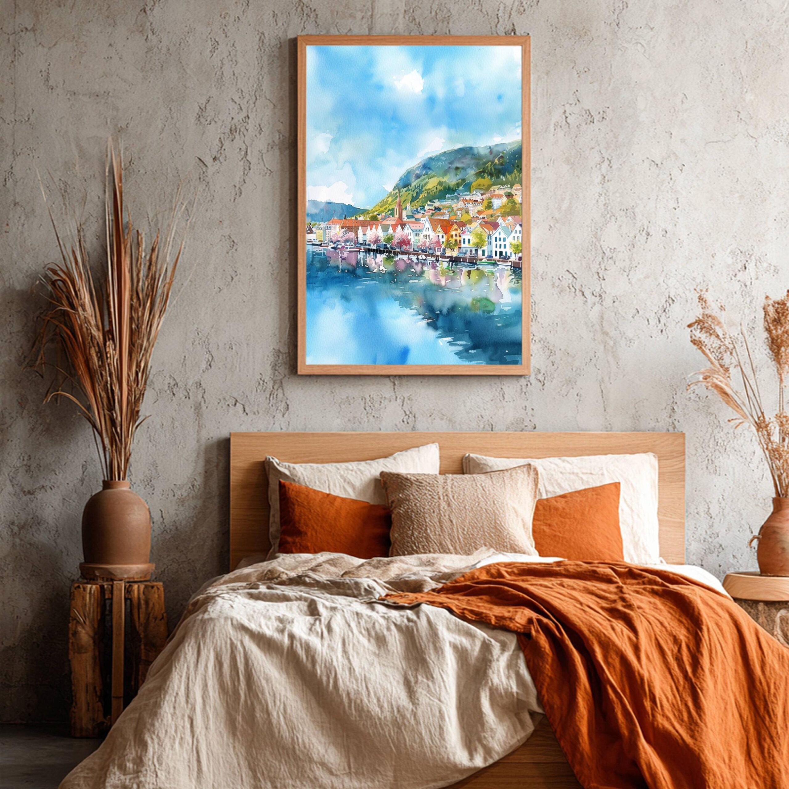 Bergen Norway Scandinavia Watercolor Print: Vacation Travel Art Poster - Image 6