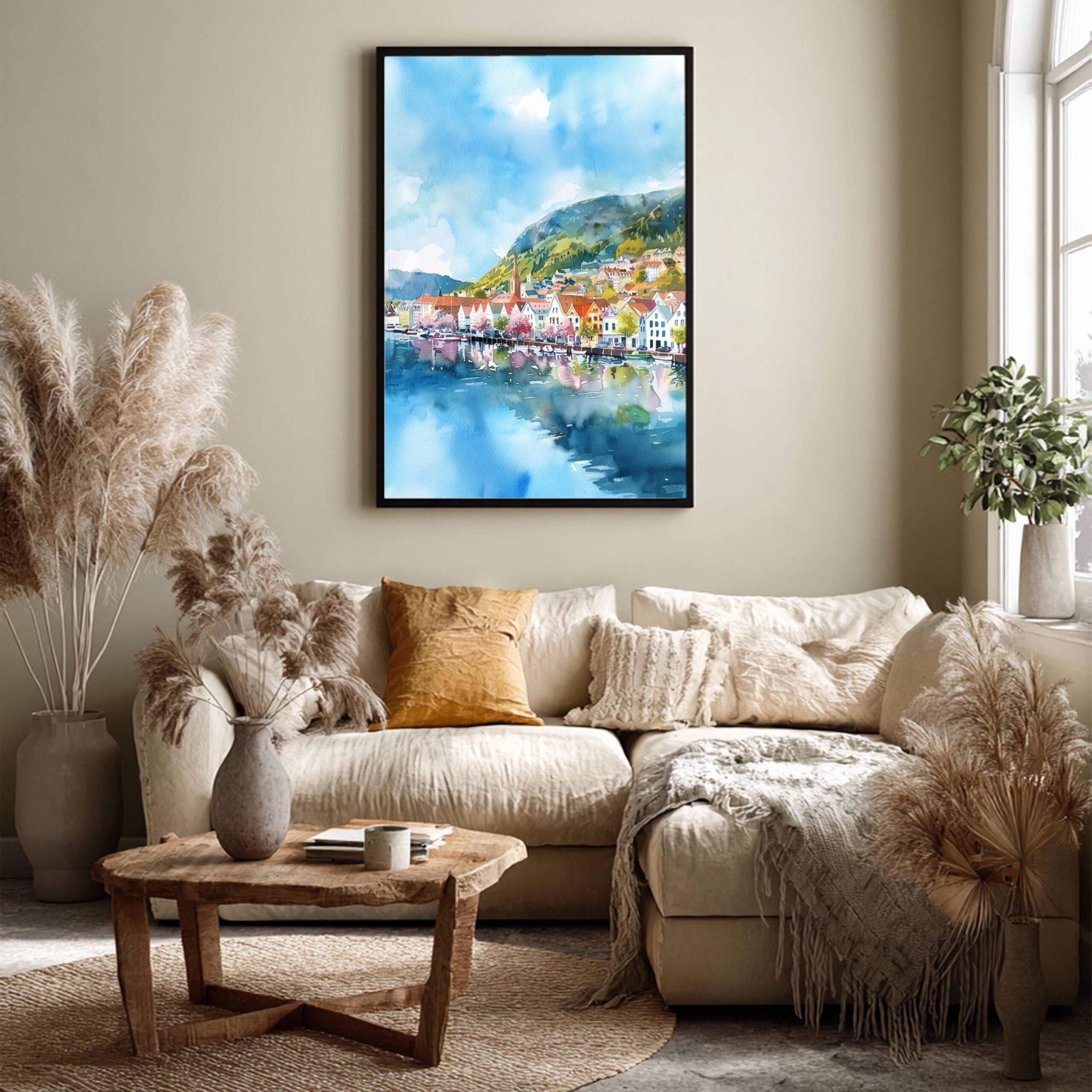 Bergen Norway Scandinavia Watercolor Print: Vacation Travel Art Poster - Image 7