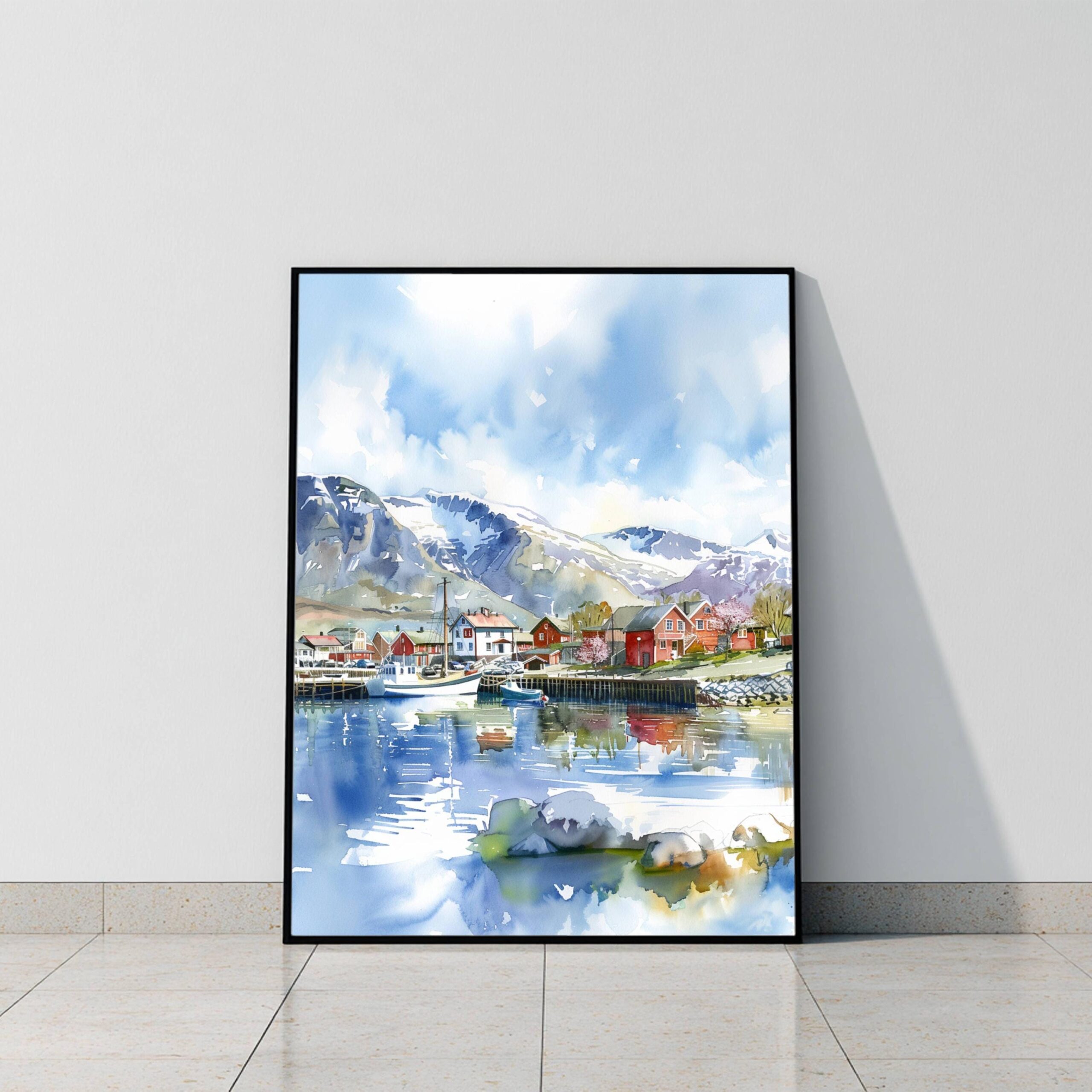Tromsø Norway Scandinavia Watercolor Print: Vacation Travel Art Poster - Image 8
