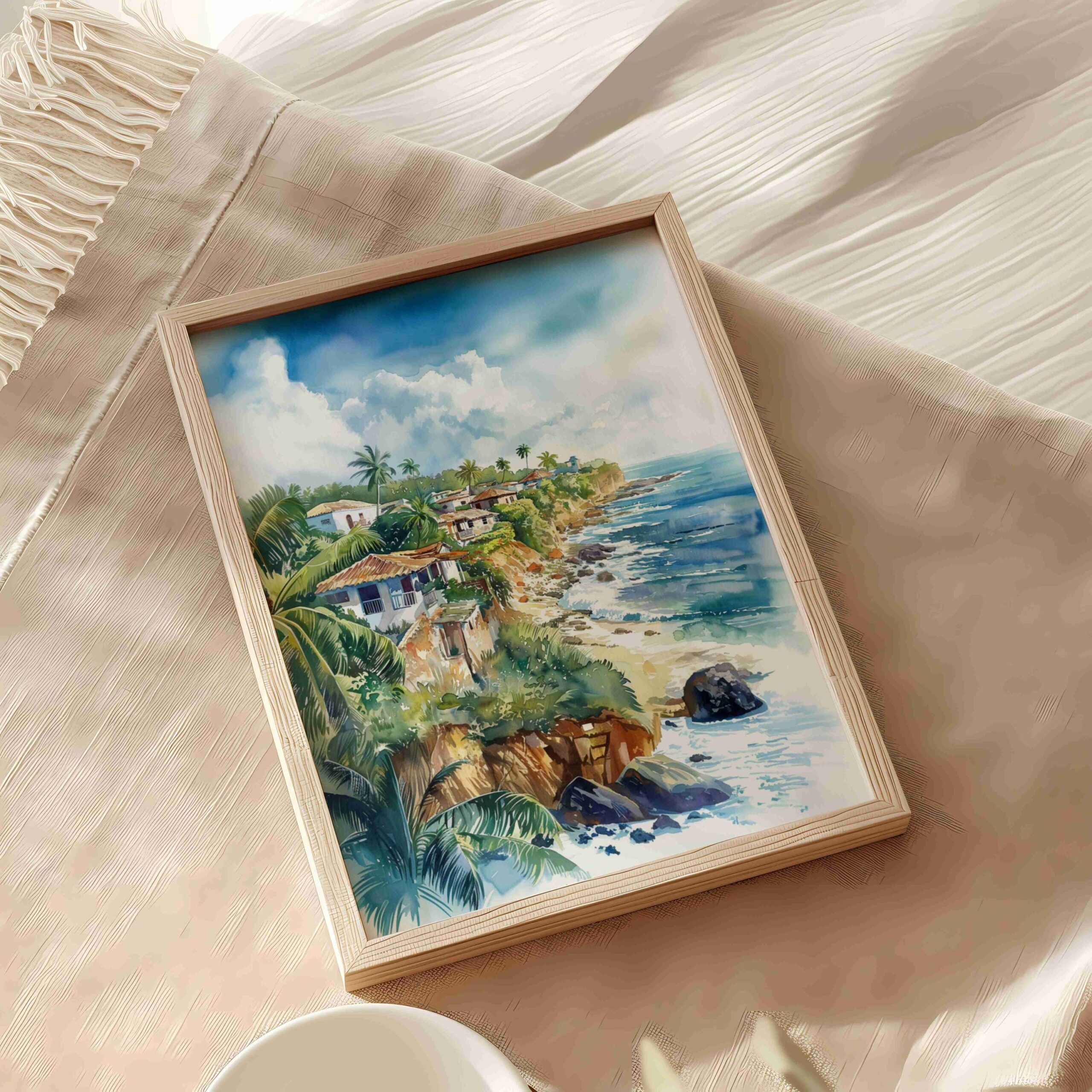 Puerto Rico Caribbean Watercolor: Vacation Travel Art Poster - Image 9