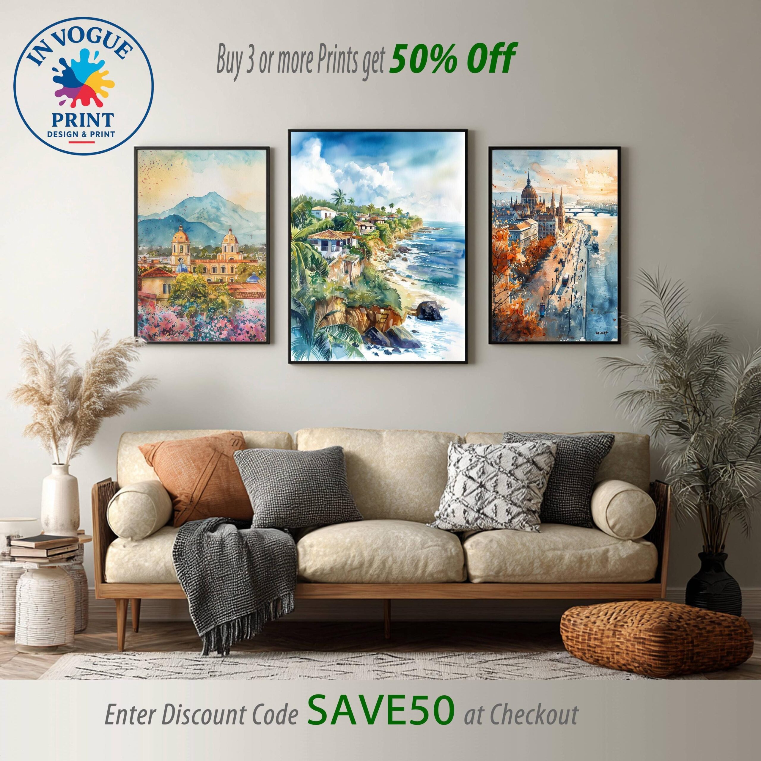 Puerto Rico Caribbean Watercolor: Vacation Travel Art Poster - Image 10