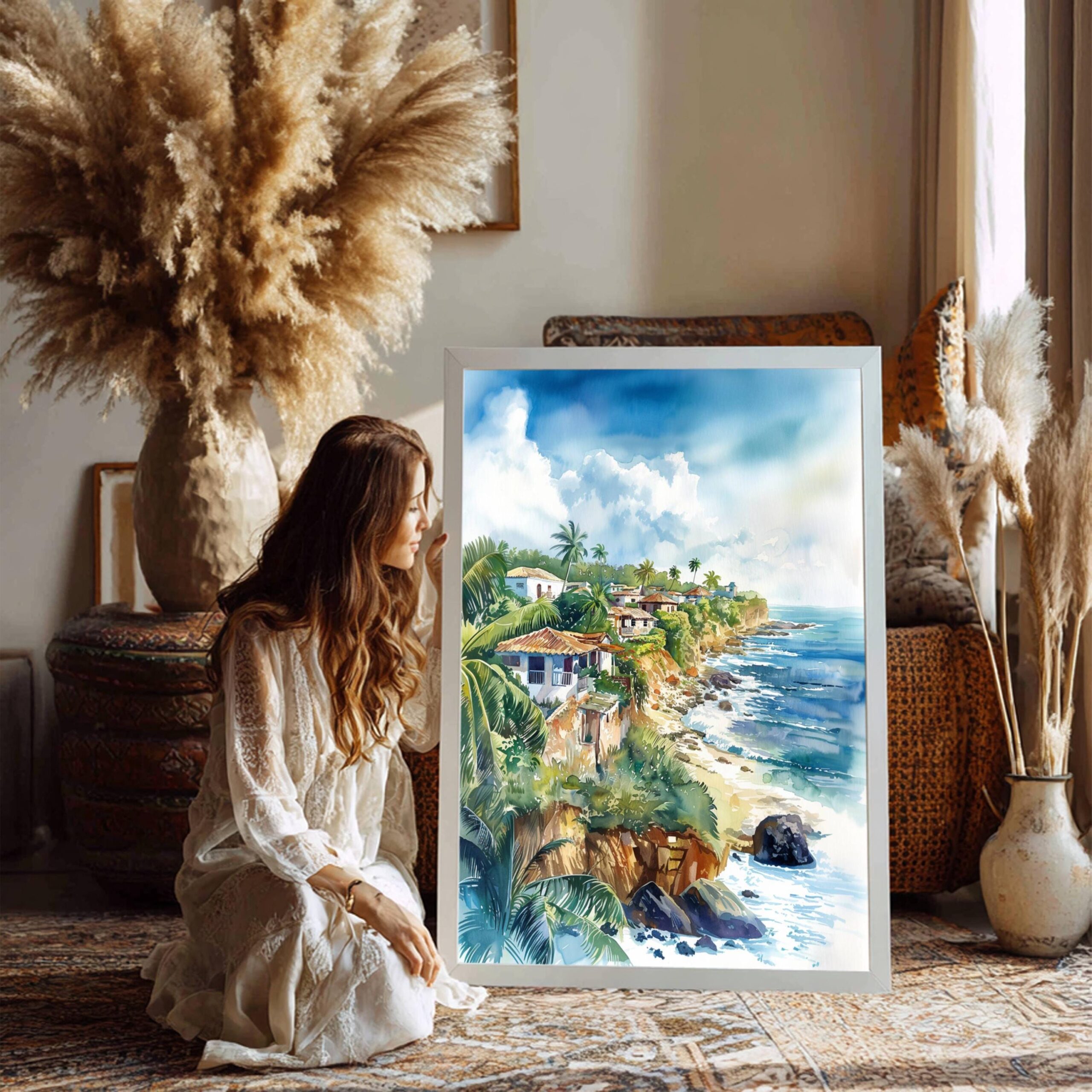 Puerto Rico Caribbean Watercolor: Vacation Travel Art Poster - Image 3