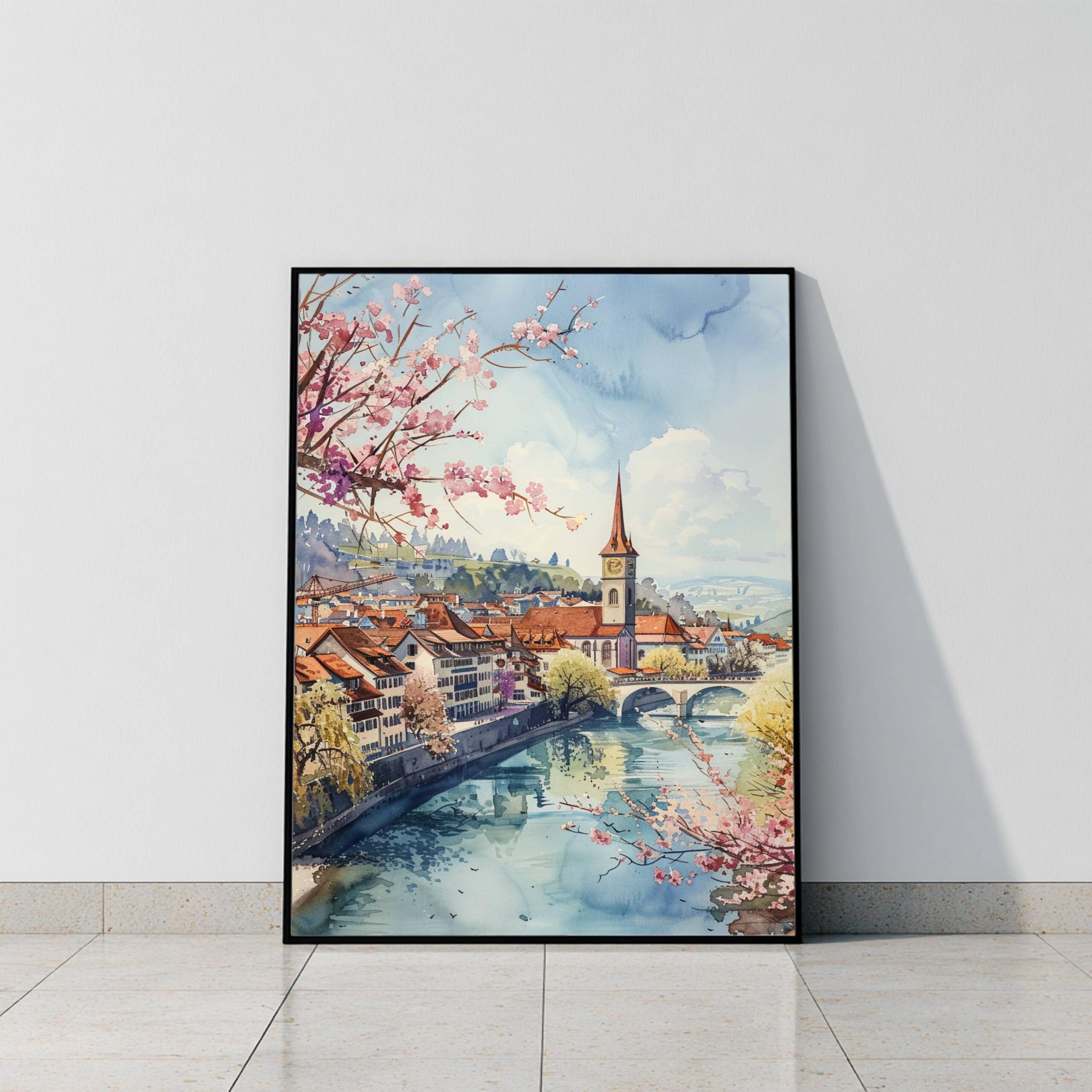 Bern Switzerland Europe Watercolor: Vacation Travel Art Poster - Image 8