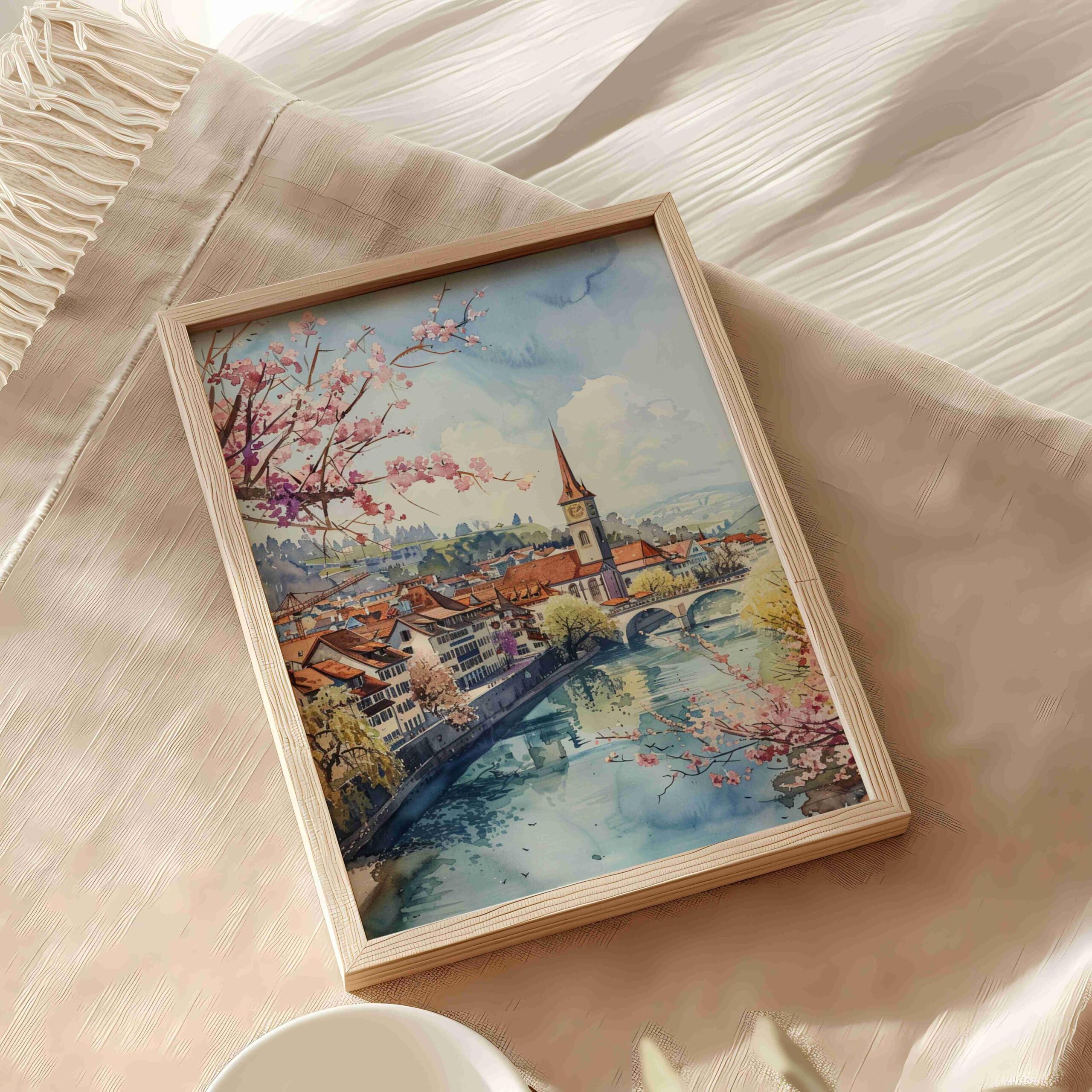 Bern Switzerland Europe Watercolor: Vacation Travel Art Poster - Image 9