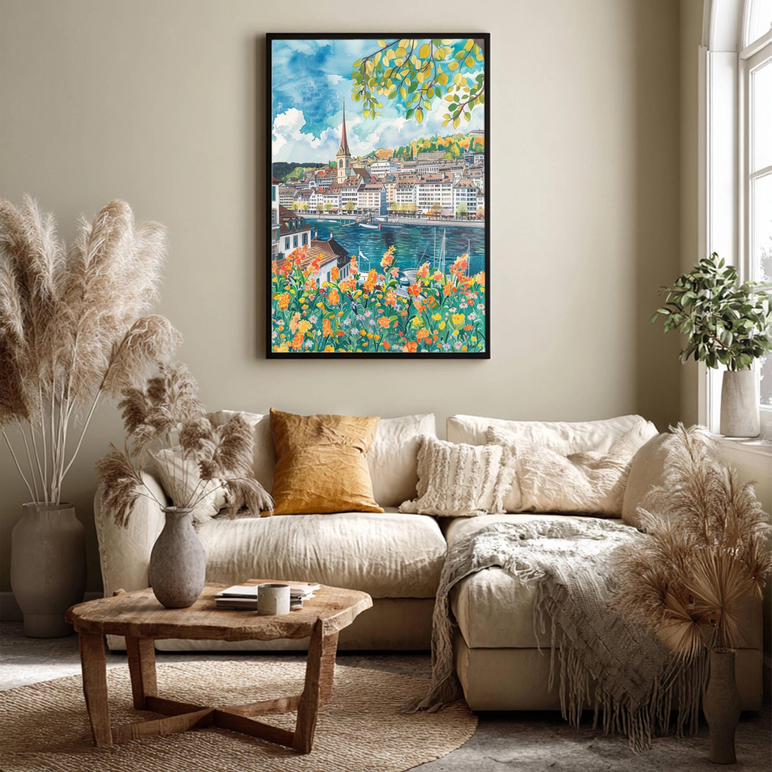 Zurich Switzerland Europe Watercolor Print: Vacation Travel Art Poster - Image 7