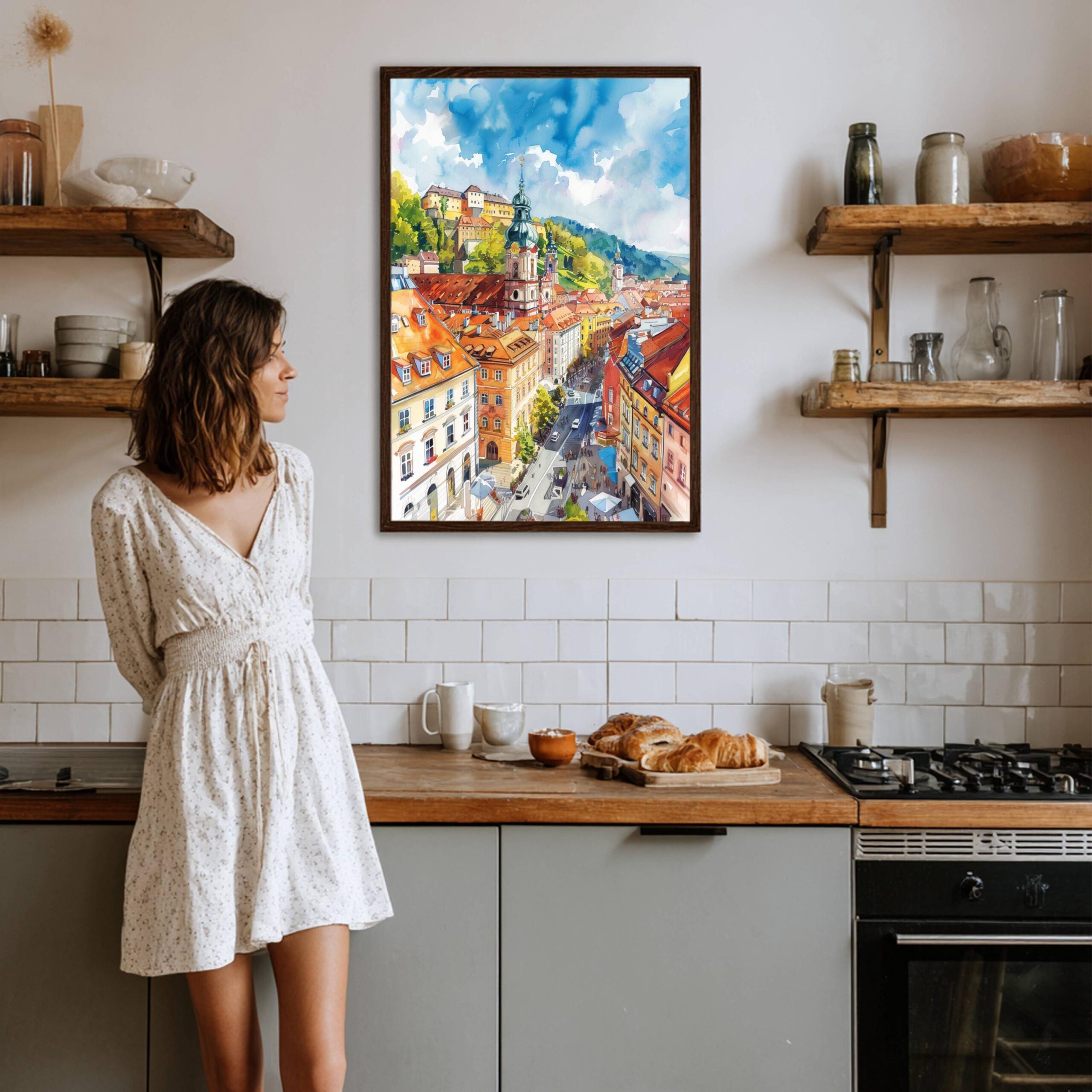 Graz Austria Europe Watercolor Print: Vacation Travel Art Poster - Image 4