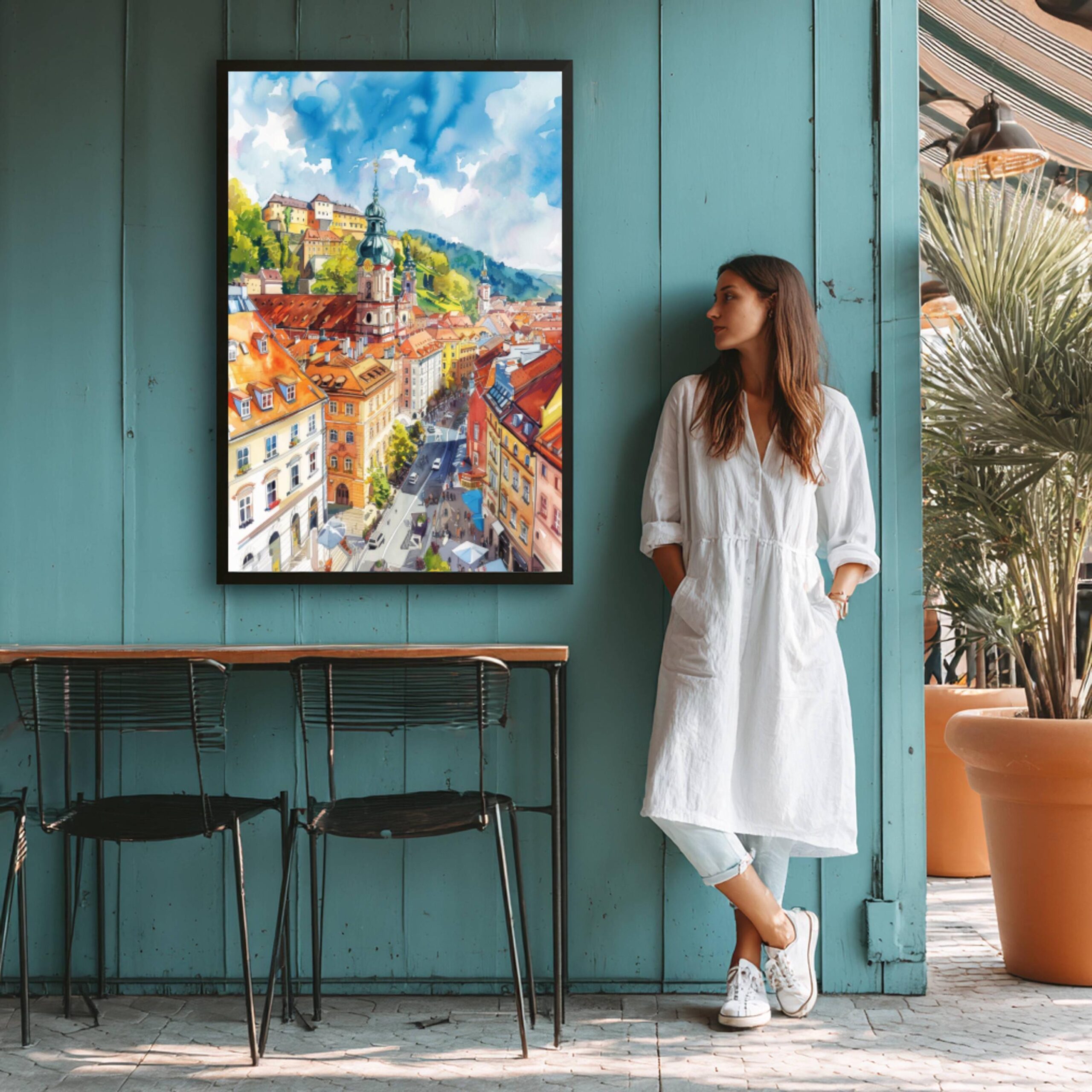 Graz Austria Europe Watercolor Print: Vacation Travel Art Poster - Image 5