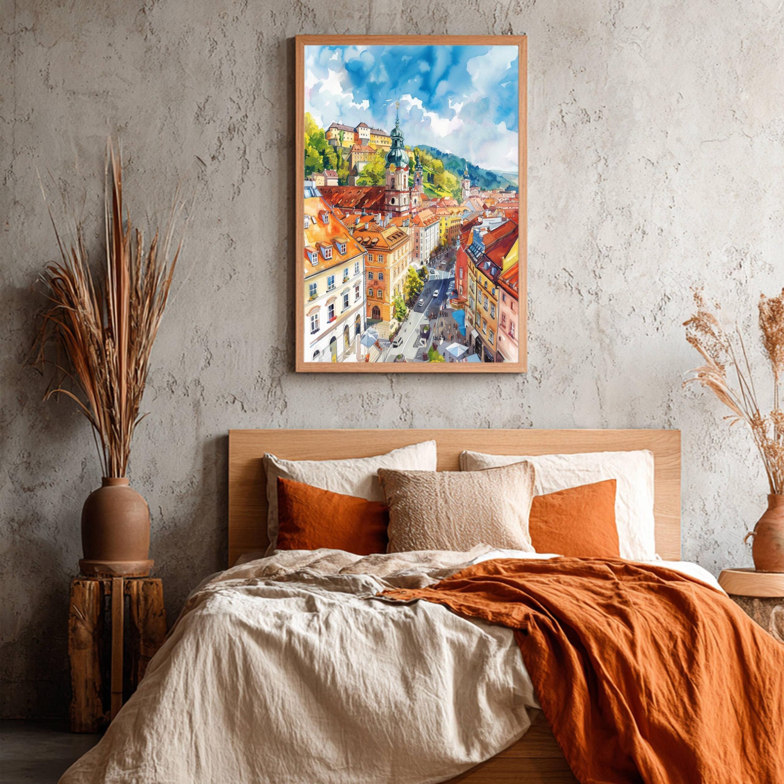 Graz Austria Europe Watercolor Print: Vacation Travel Art Poster - Image 6