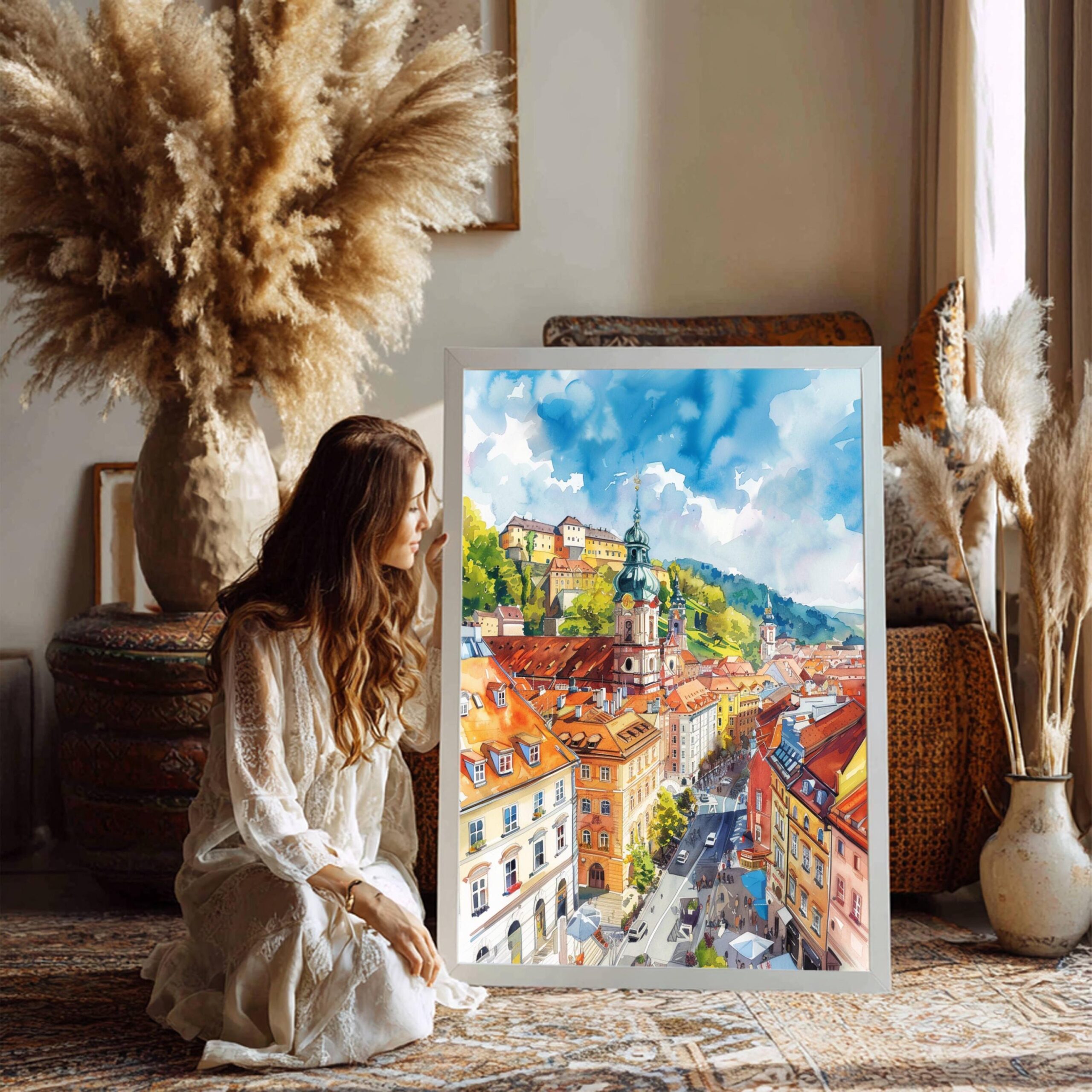 Graz Austria Europe Watercolor Print: Vacation Travel Art Poster - Image 3