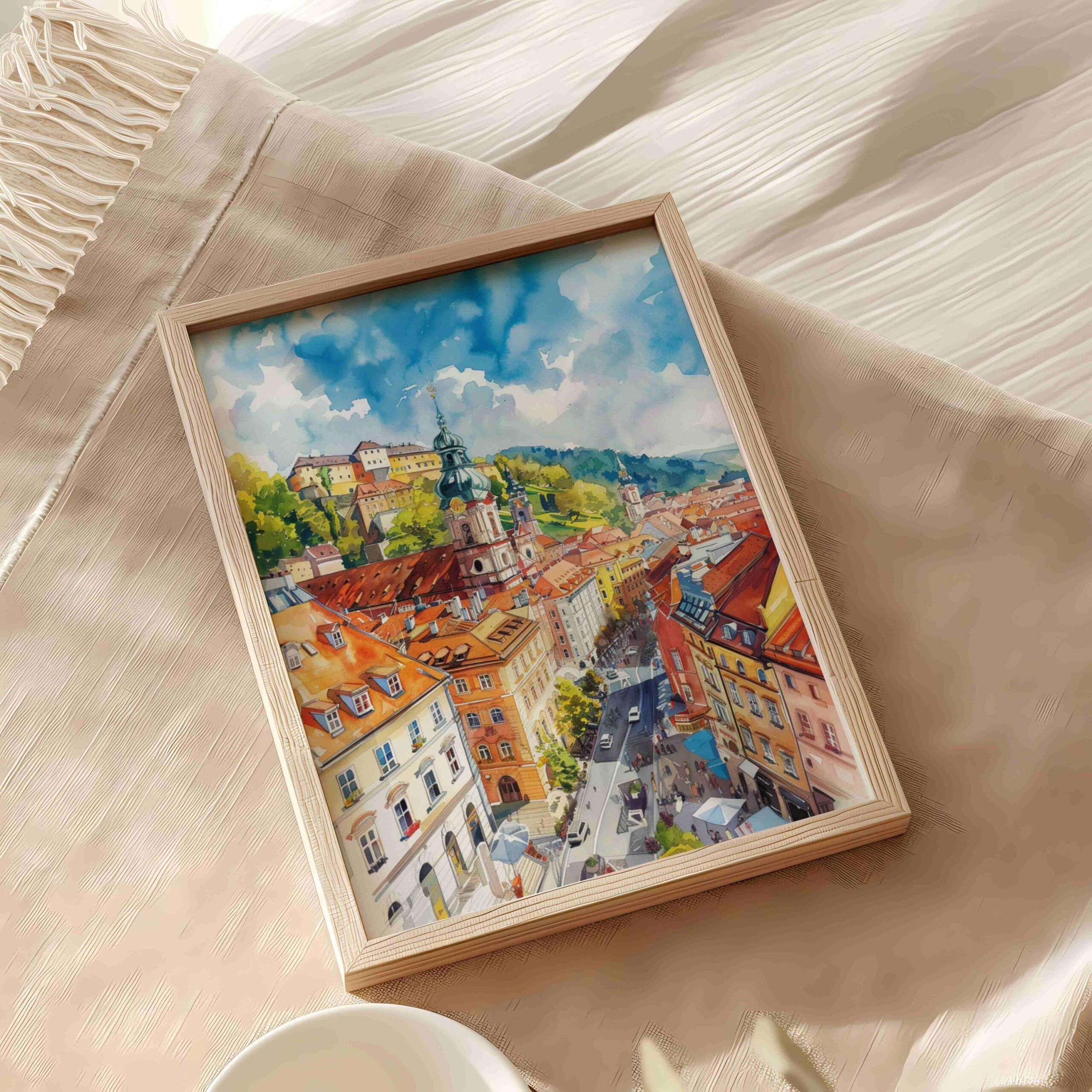 Graz Austria Europe Watercolor Print: Vacation Travel Art Poster - Image 9
