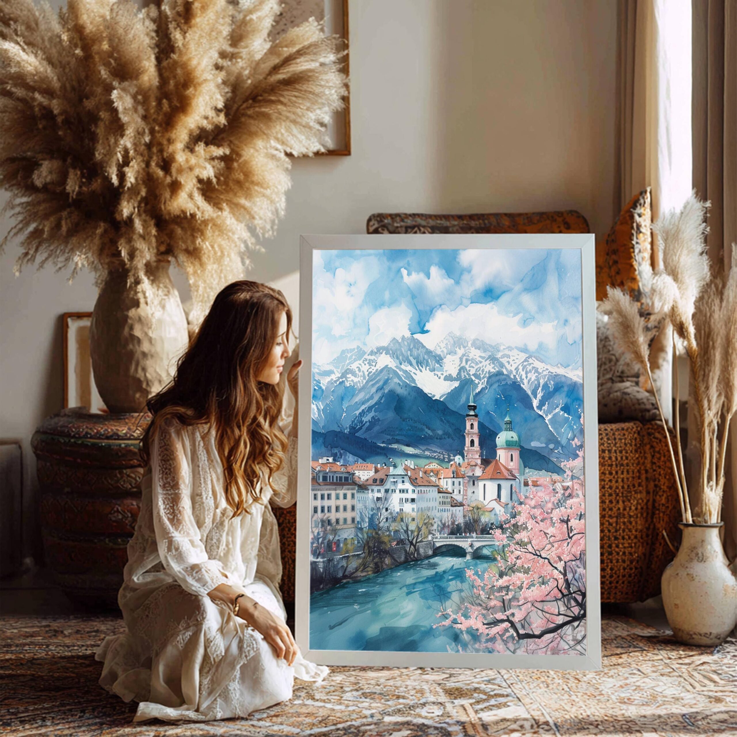 Innsbruck Austria Europe Watercolor Print: Vacation Travel Art Poster - Image 3