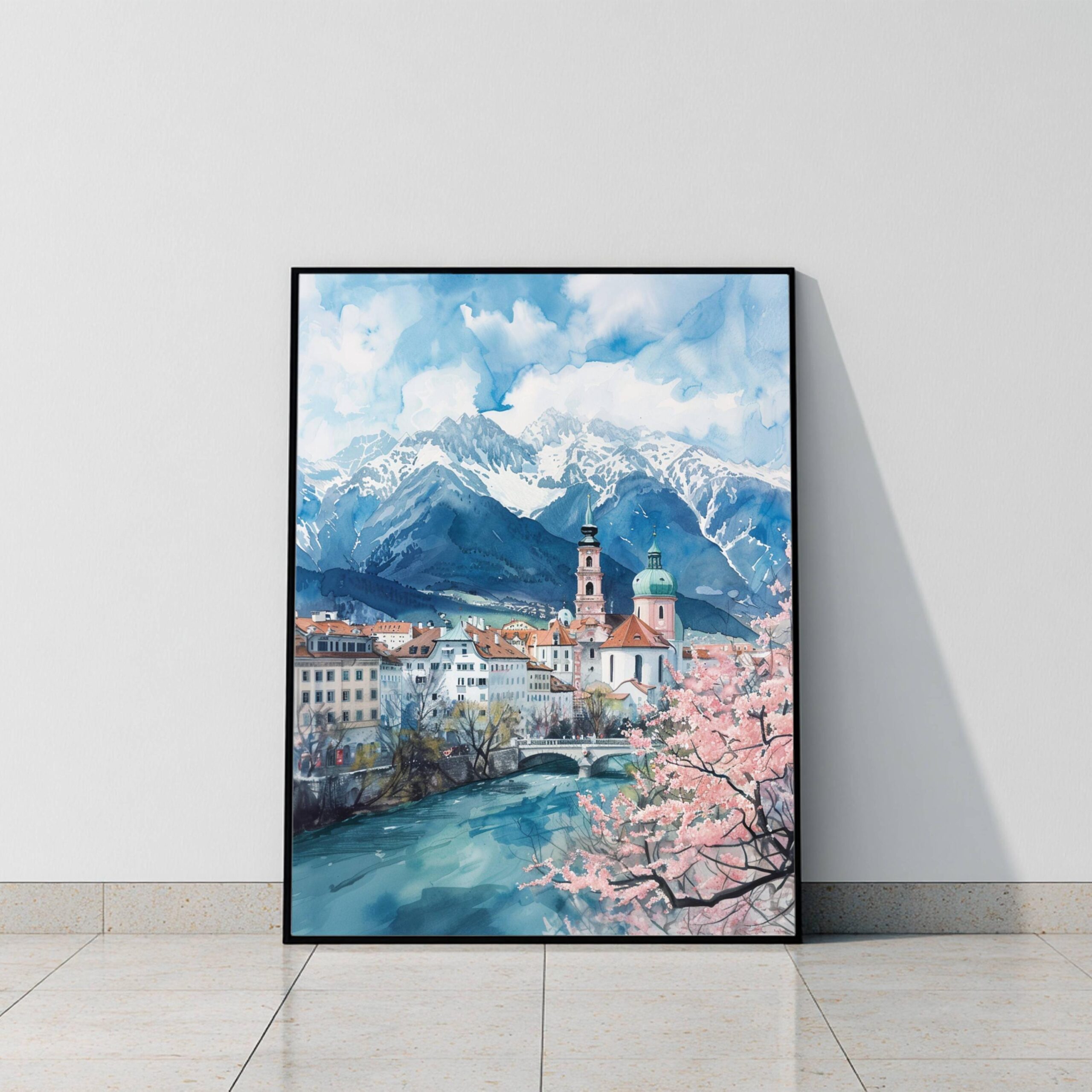 Innsbruck Austria Europe Watercolor Print: Vacation Travel Art Poster - Image 8