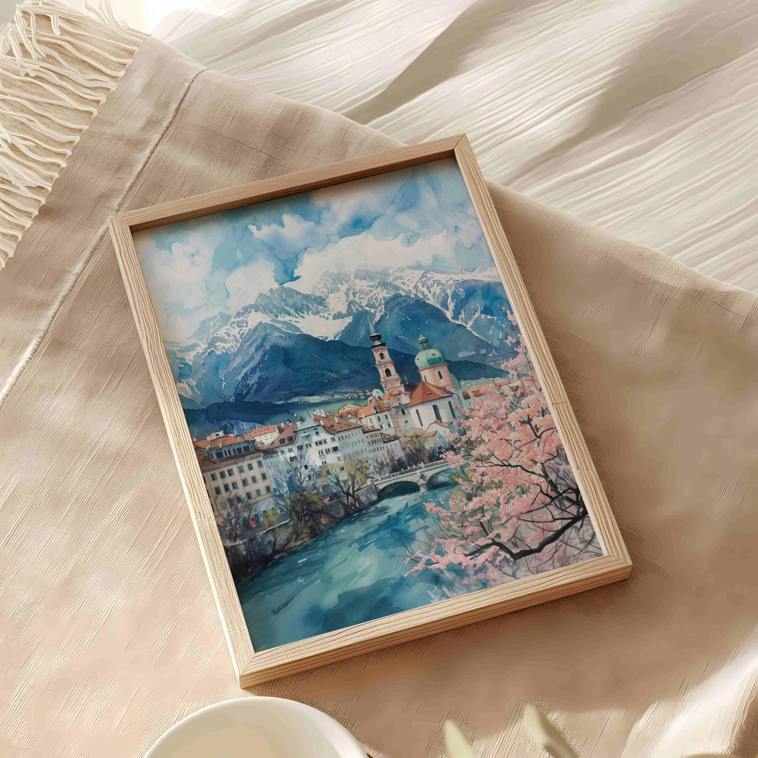 Innsbruck Austria Europe Watercolor Print: Vacation Travel Art Poster - Image 9
