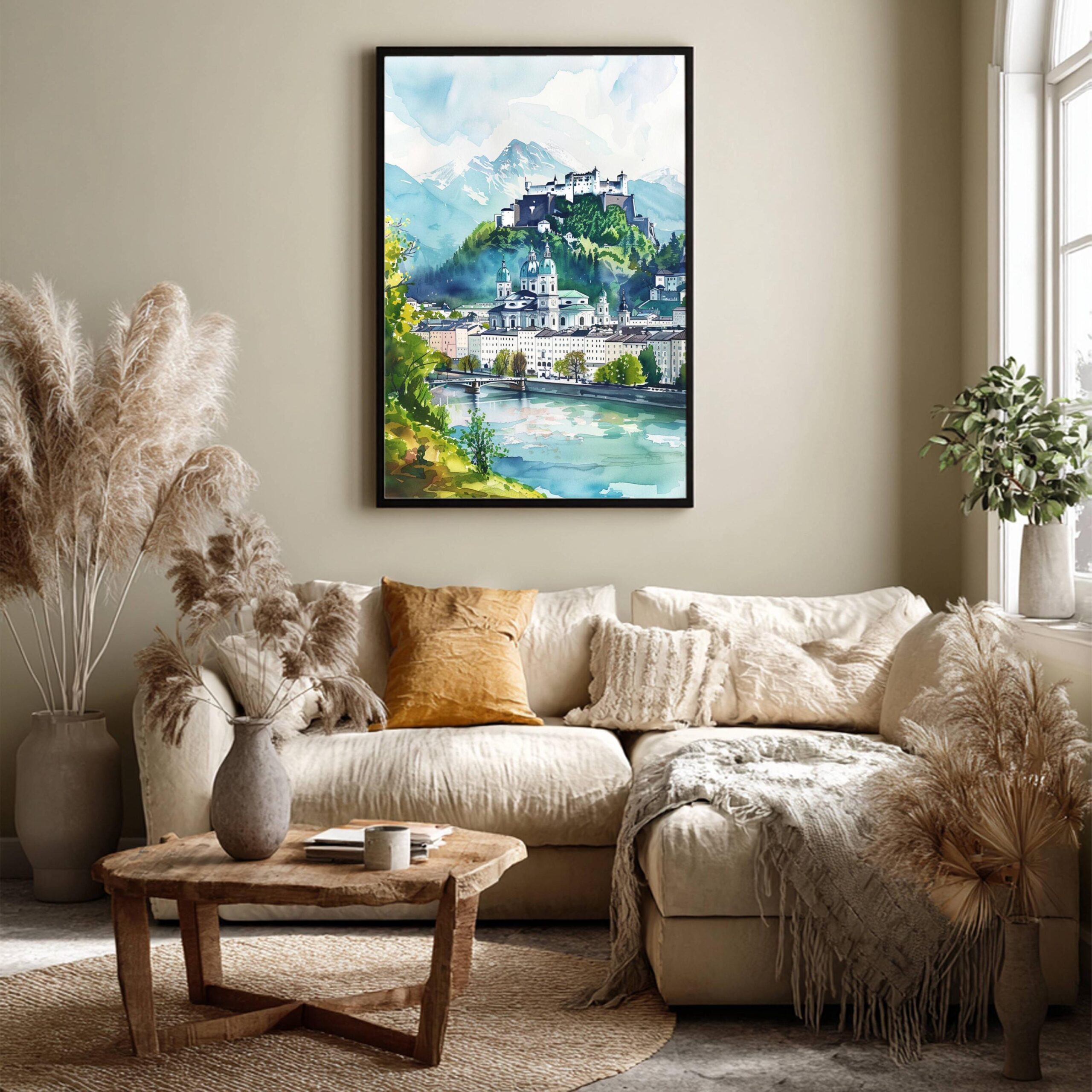Salzburg Austria Europe Watercolor: Vacation Travel Poster Print - Image 7