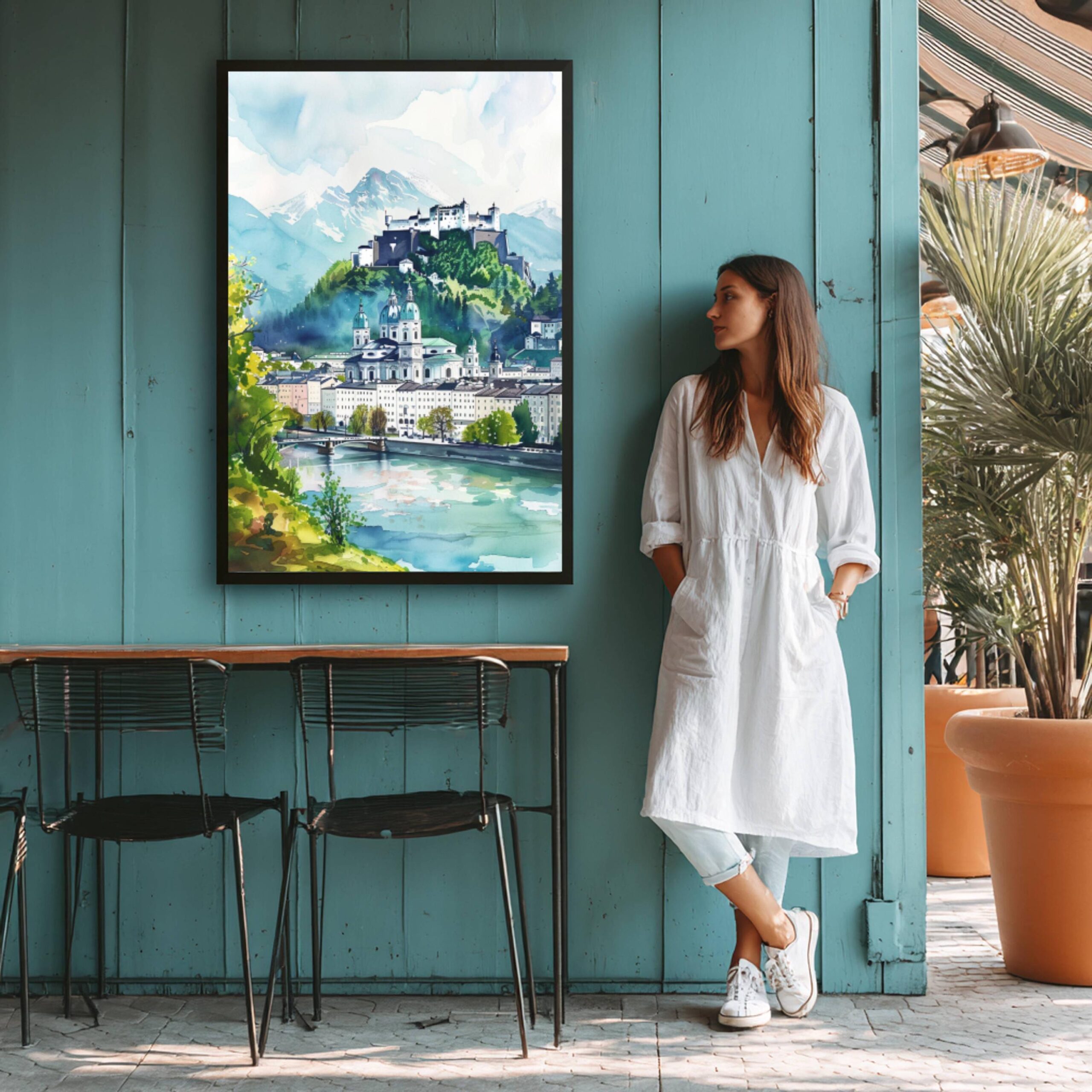 Salzburg Austria Europe Watercolor: Vacation Travel Poster Print - Image 5