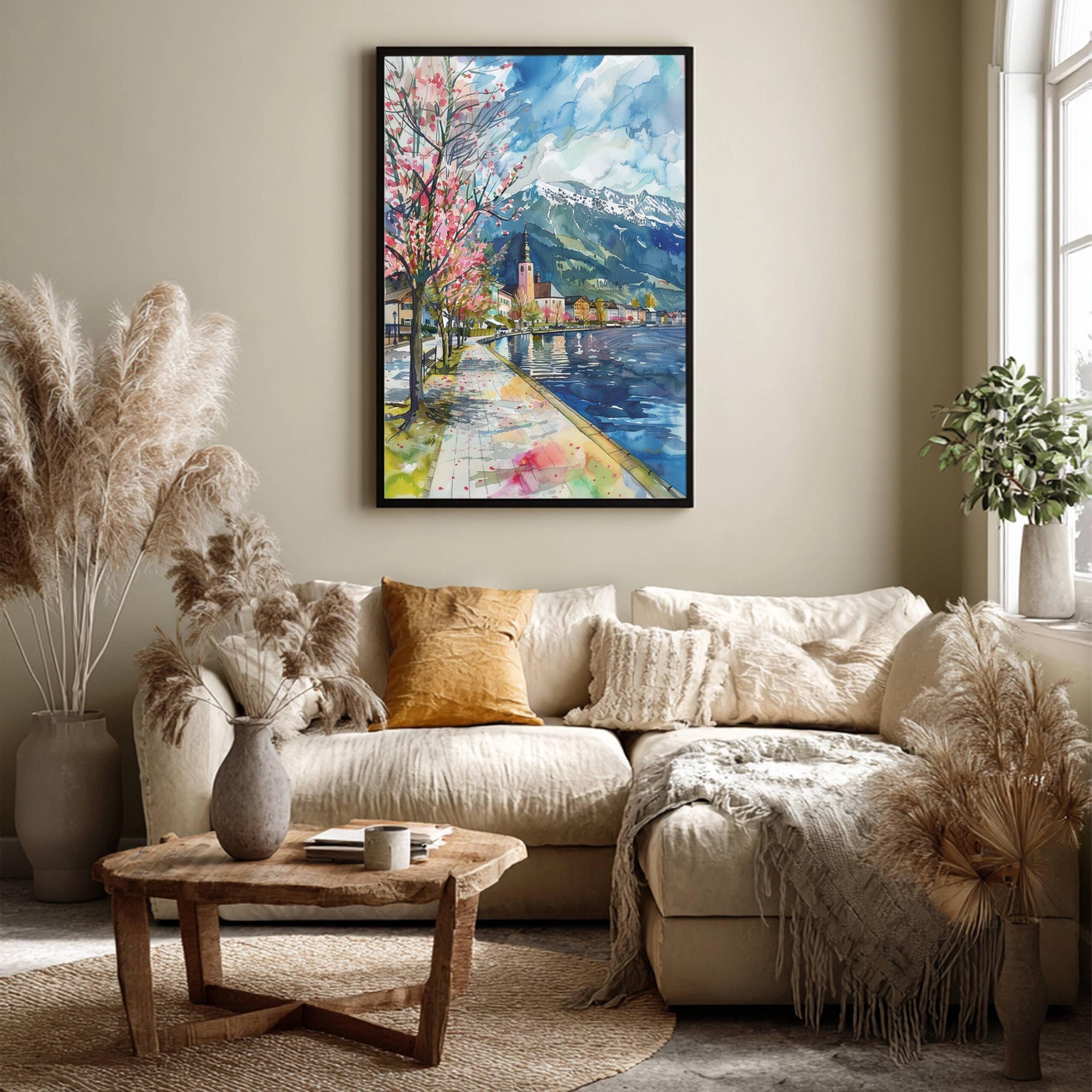 Zell am See Austria Europe Watercolor: Vacation Travel Poster Print - Image 7