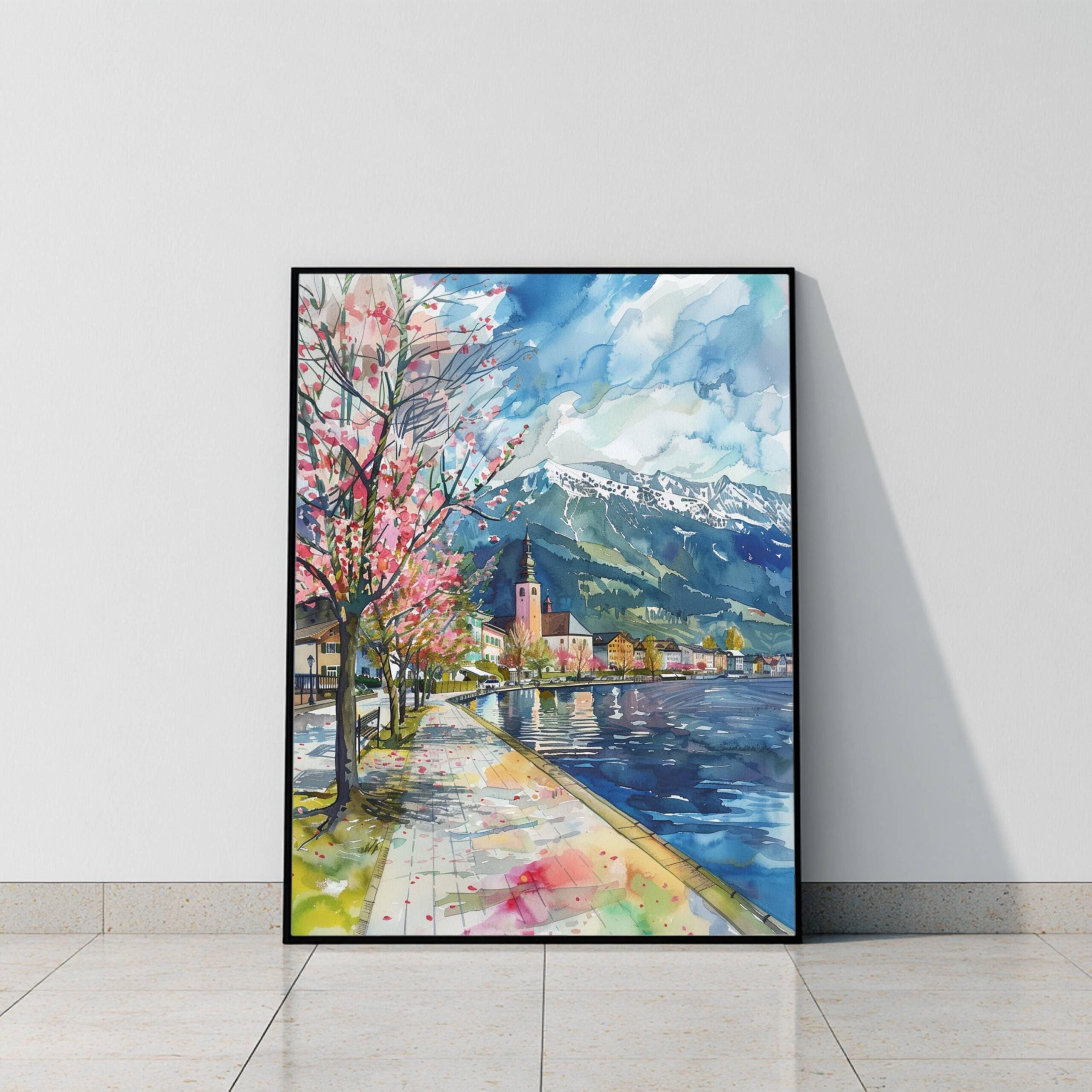 Zell am See Austria Europe Watercolor: Vacation Travel Poster Print - Image 8