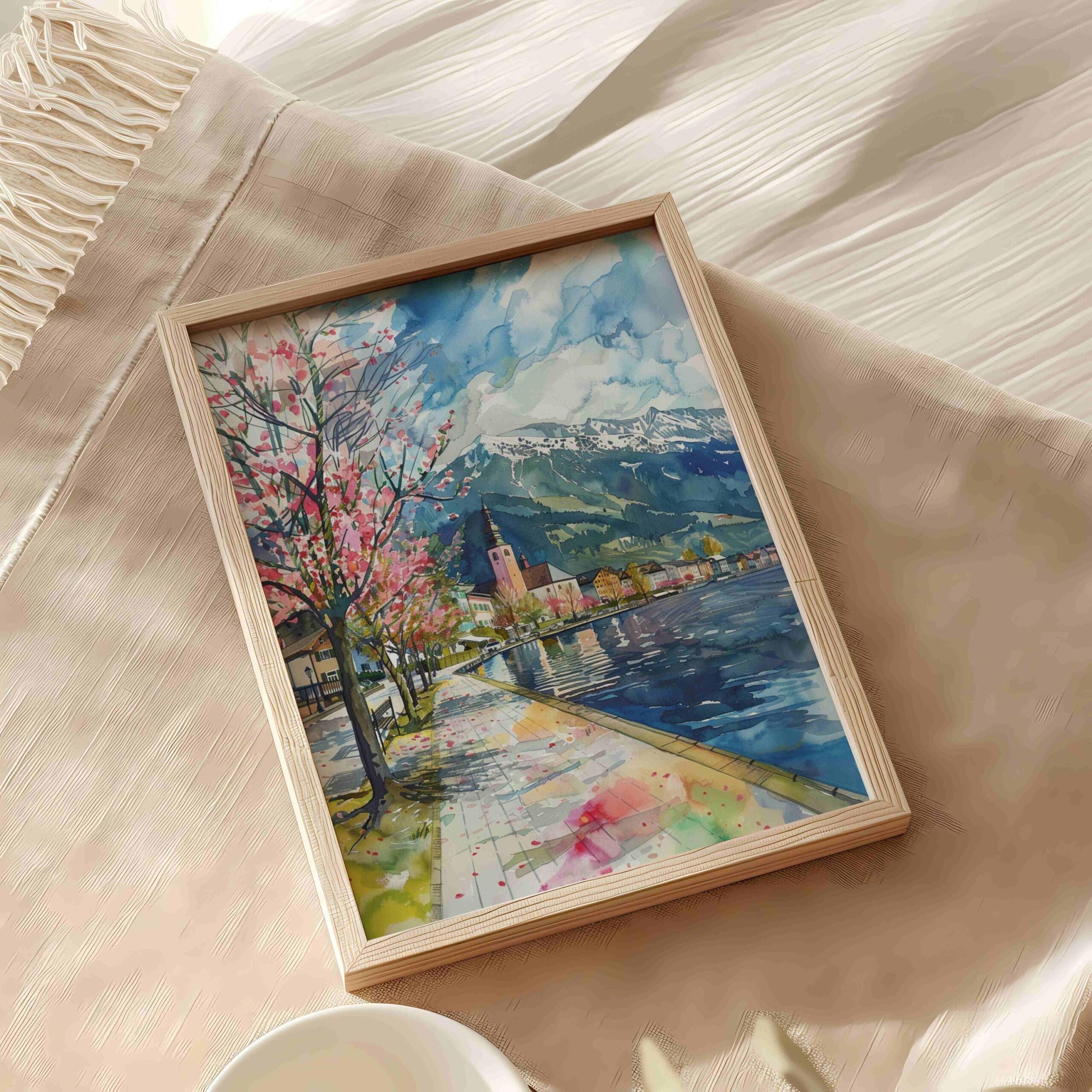Zell am See Austria Europe Watercolor: Vacation Travel Poster Print - Image 9
