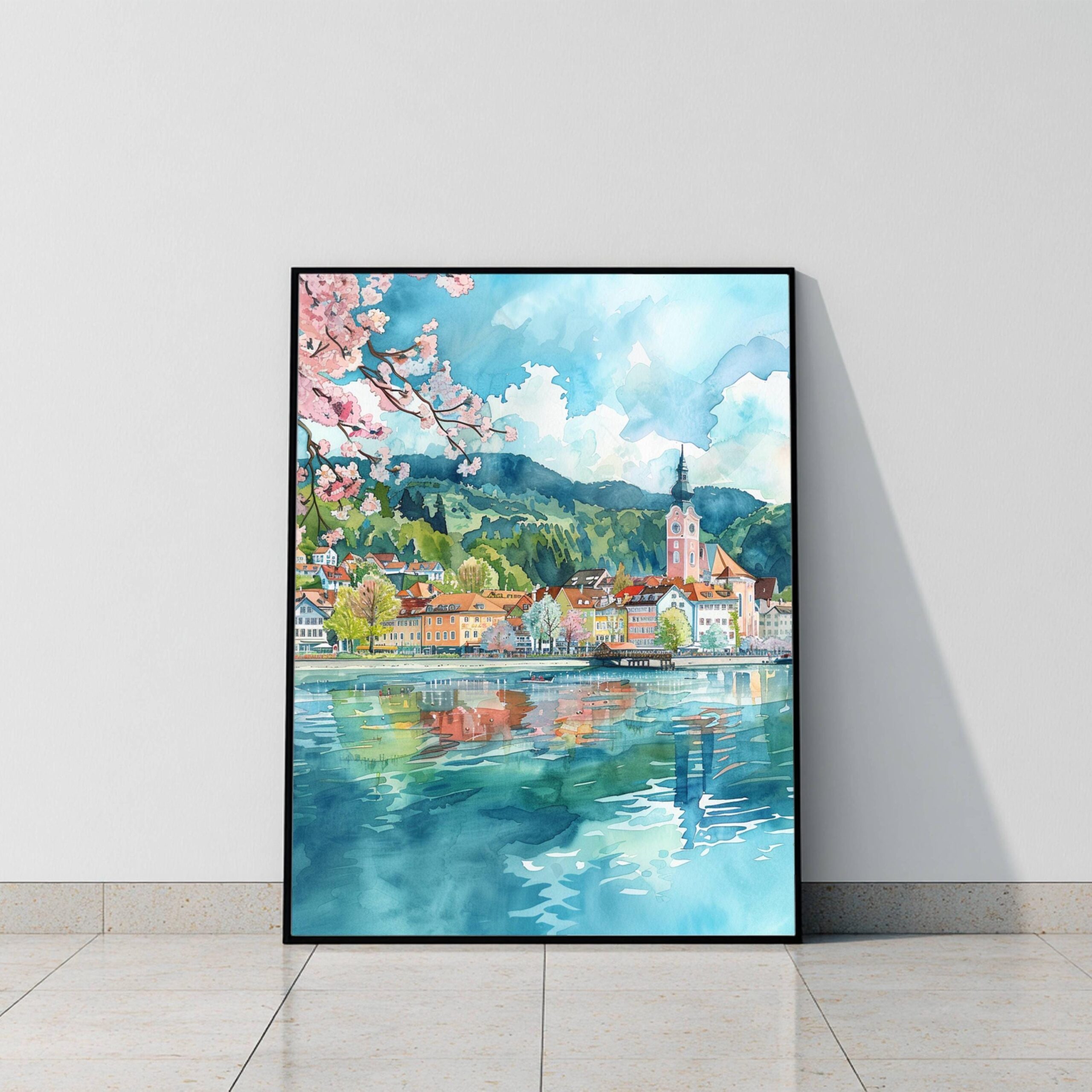 Klagenfurt am Wörthersee Austria Europe Watercolor Print: Vacation Travel Art Poster - Image 8