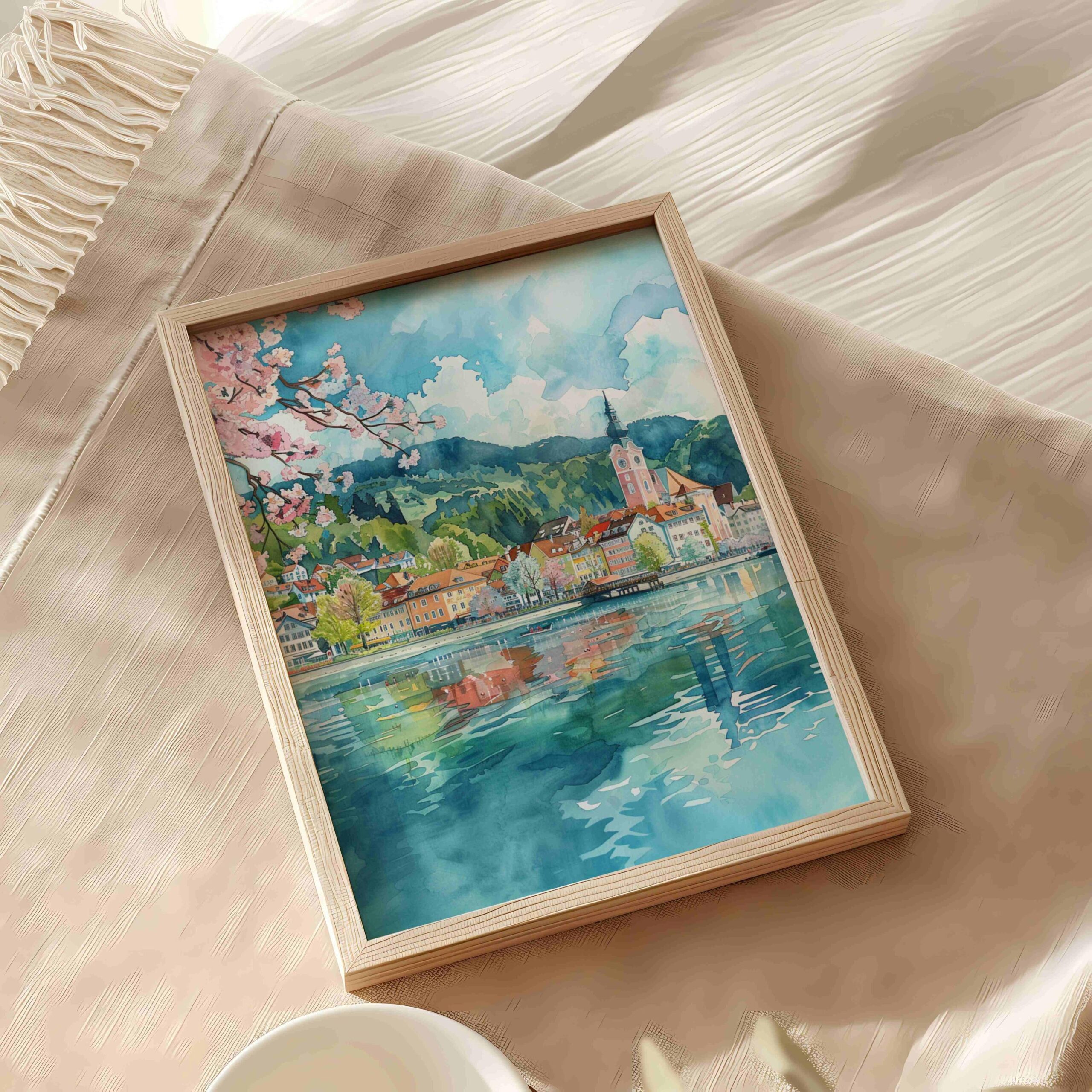 Klagenfurt am Wörthersee Austria Europe Watercolor Print: Vacation Travel Art Poster - Image 9