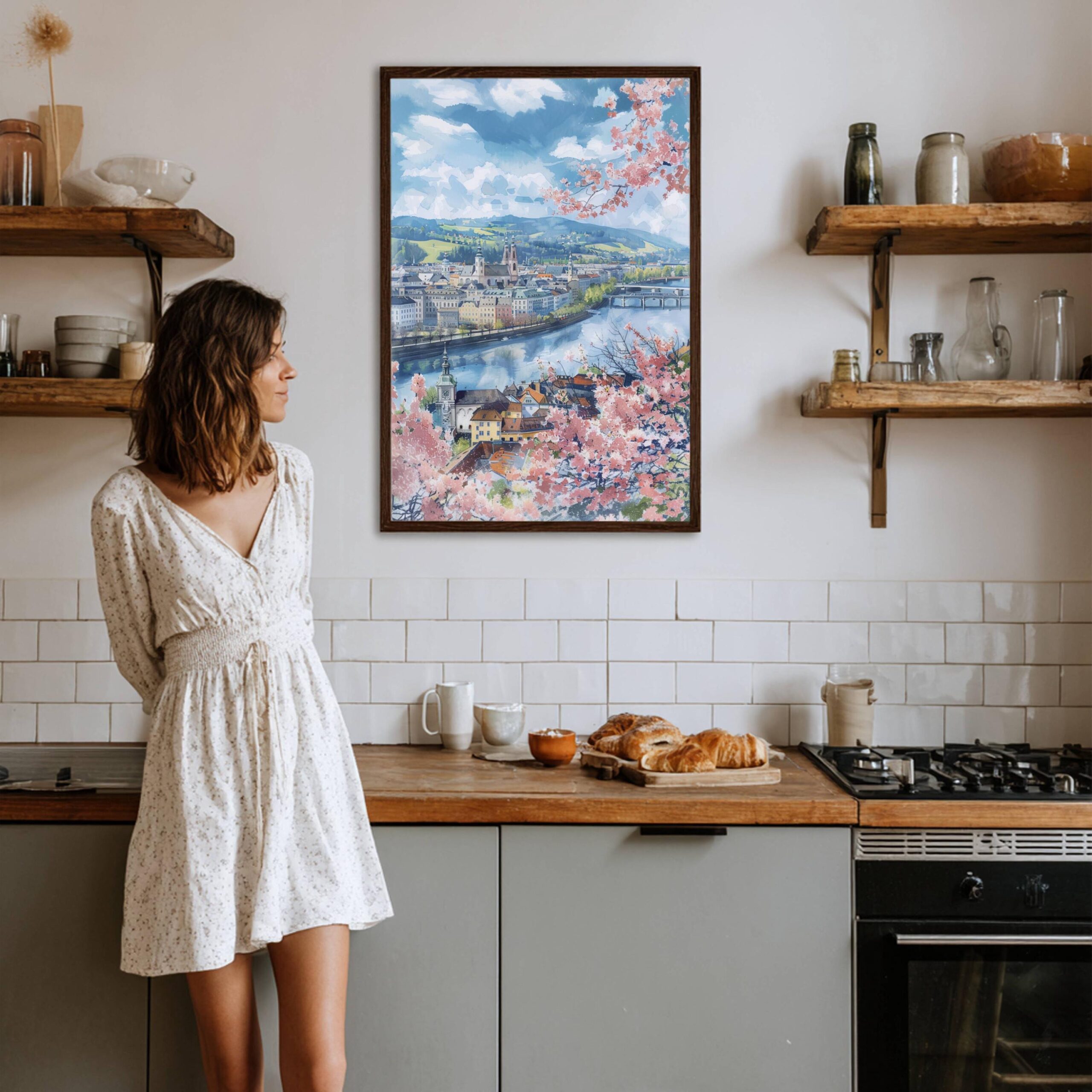 Linz Austria Europe Watercolor: Vacation Travel Poster Print - Image 4