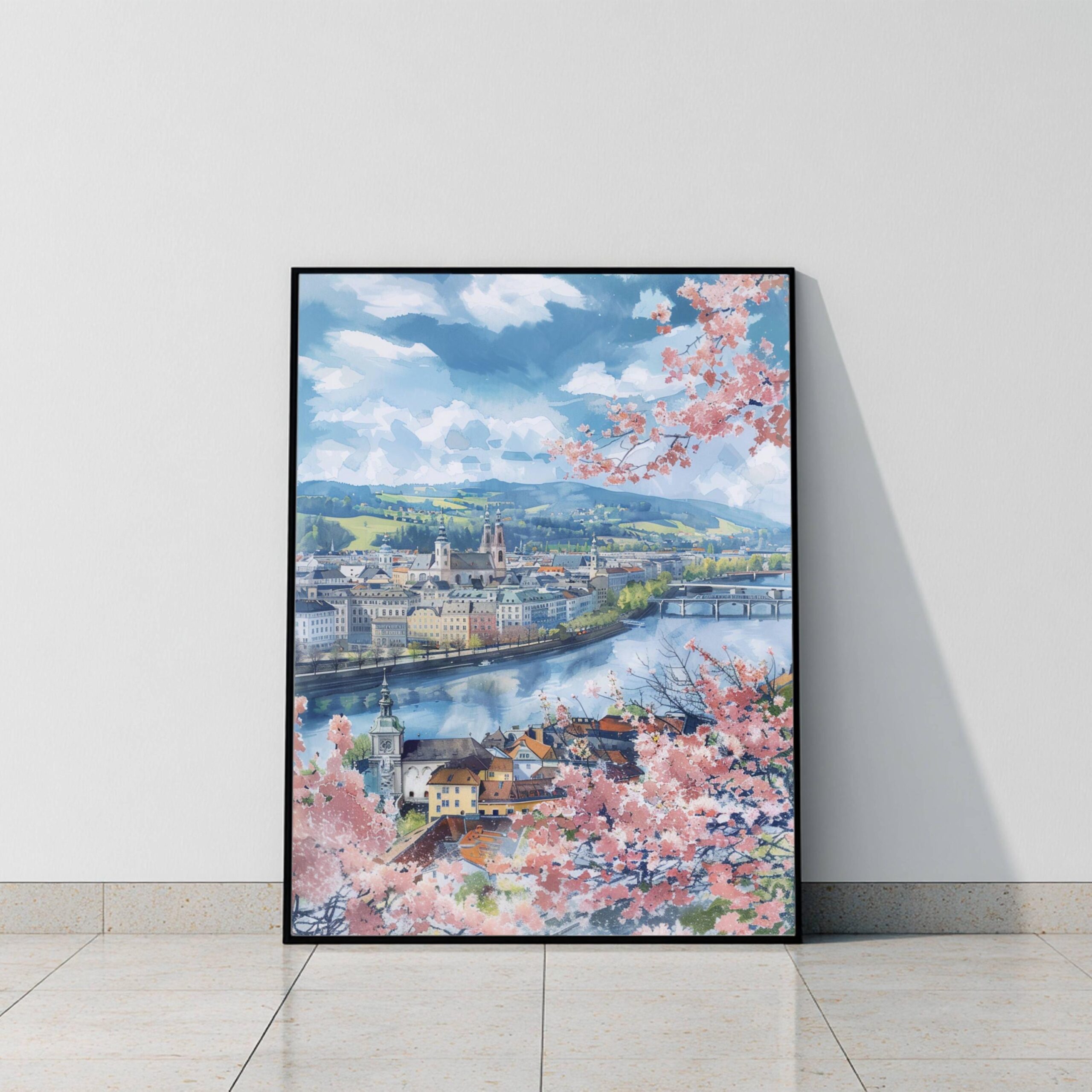 Linz Austria Europe Watercolor: Vacation Travel Poster Print - Image 8