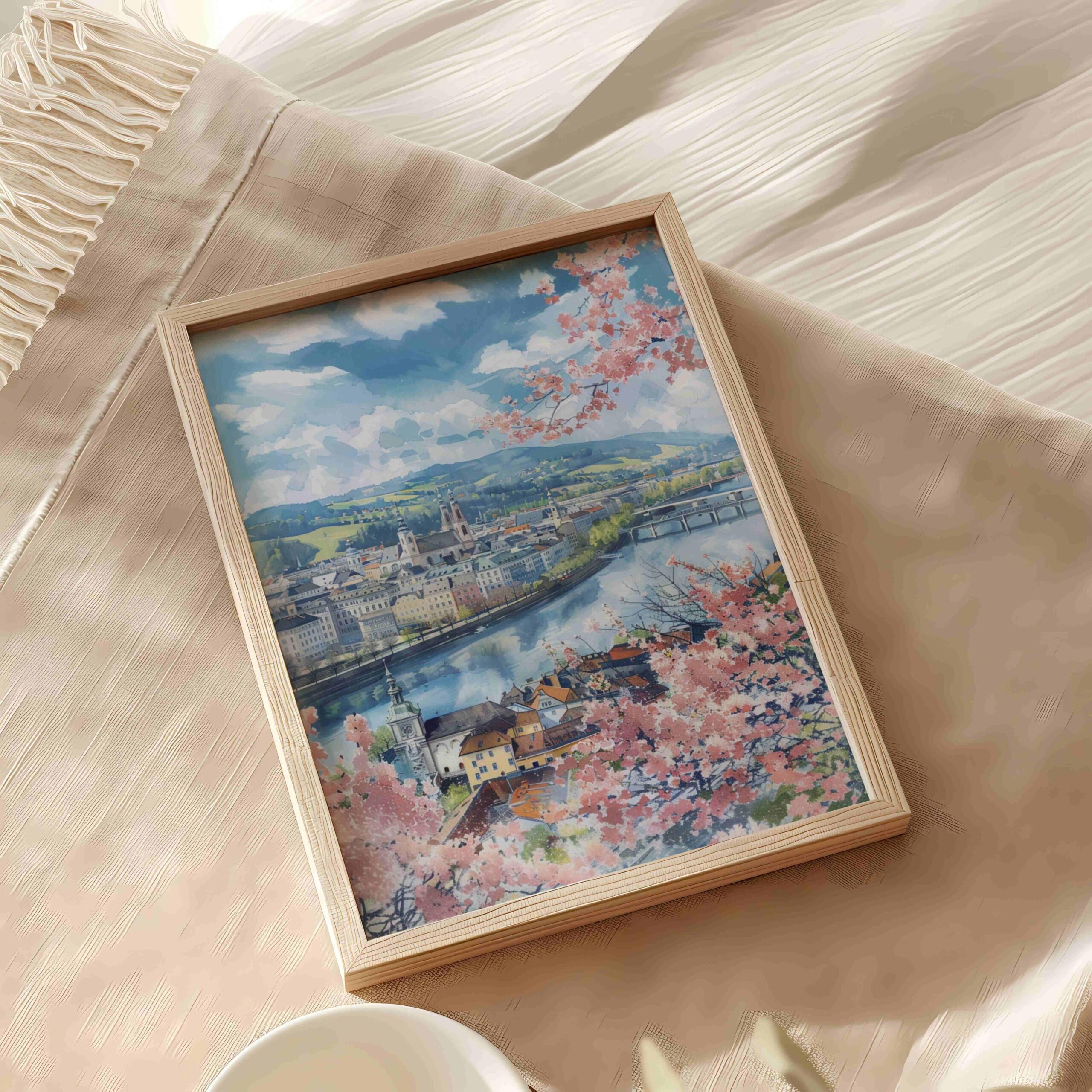 Linz Austria Europe Watercolor: Vacation Travel Poster Print - Image 9