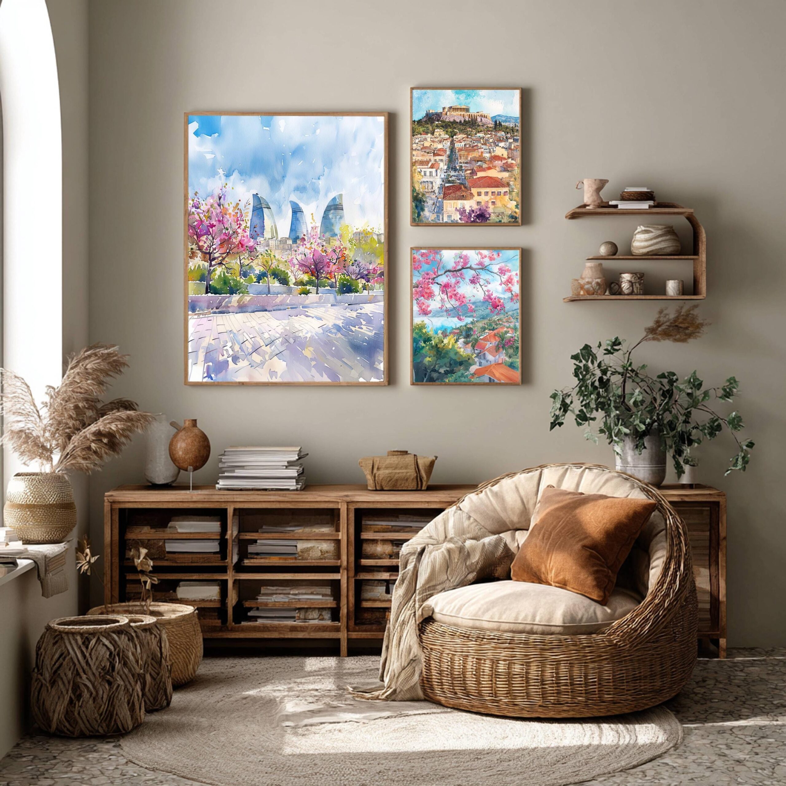 Azerbaijan Watercolor Poster: Asian Travel Art Print - Image 2