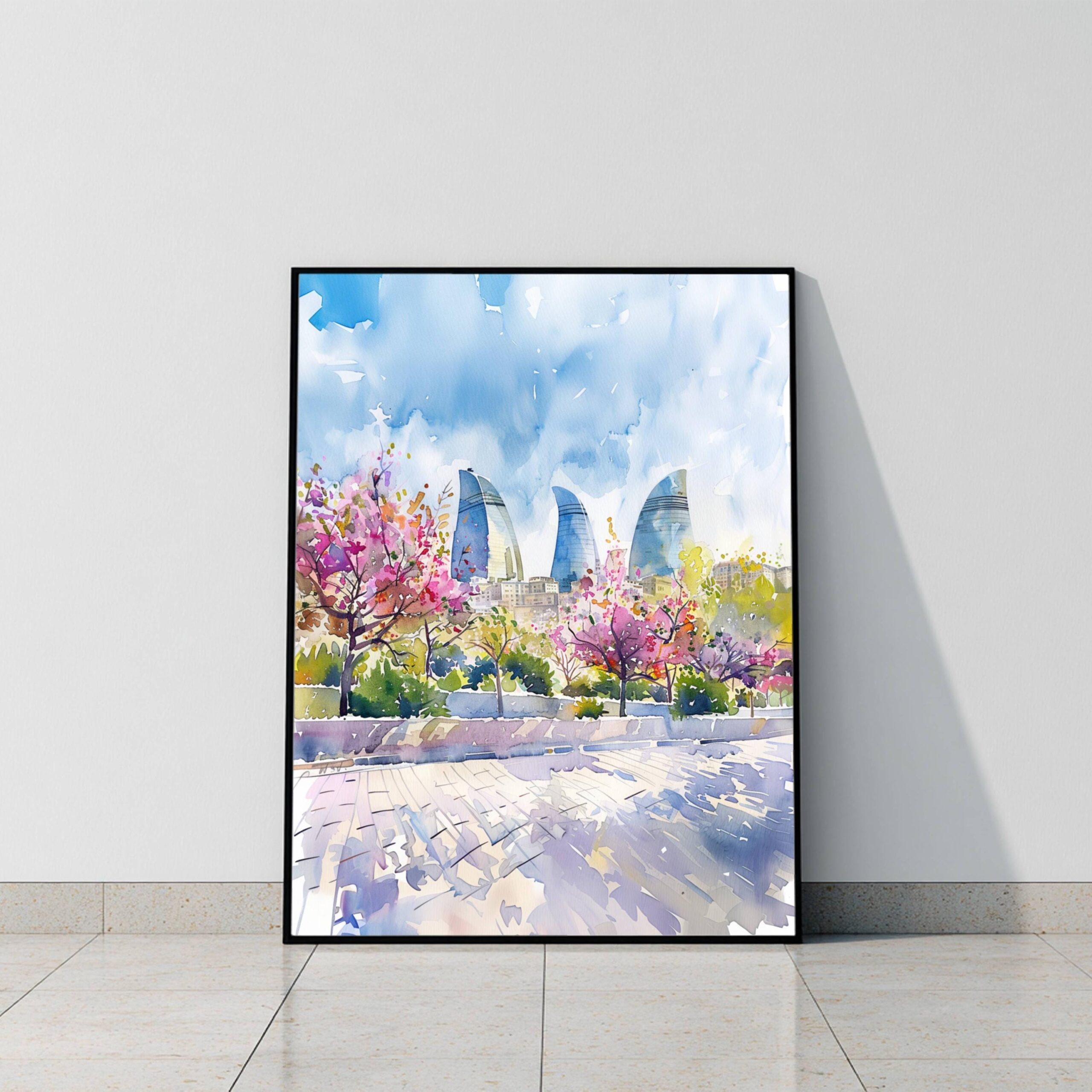 Azerbaijan Watercolor Poster: Asian Travel Art Print - Image 8