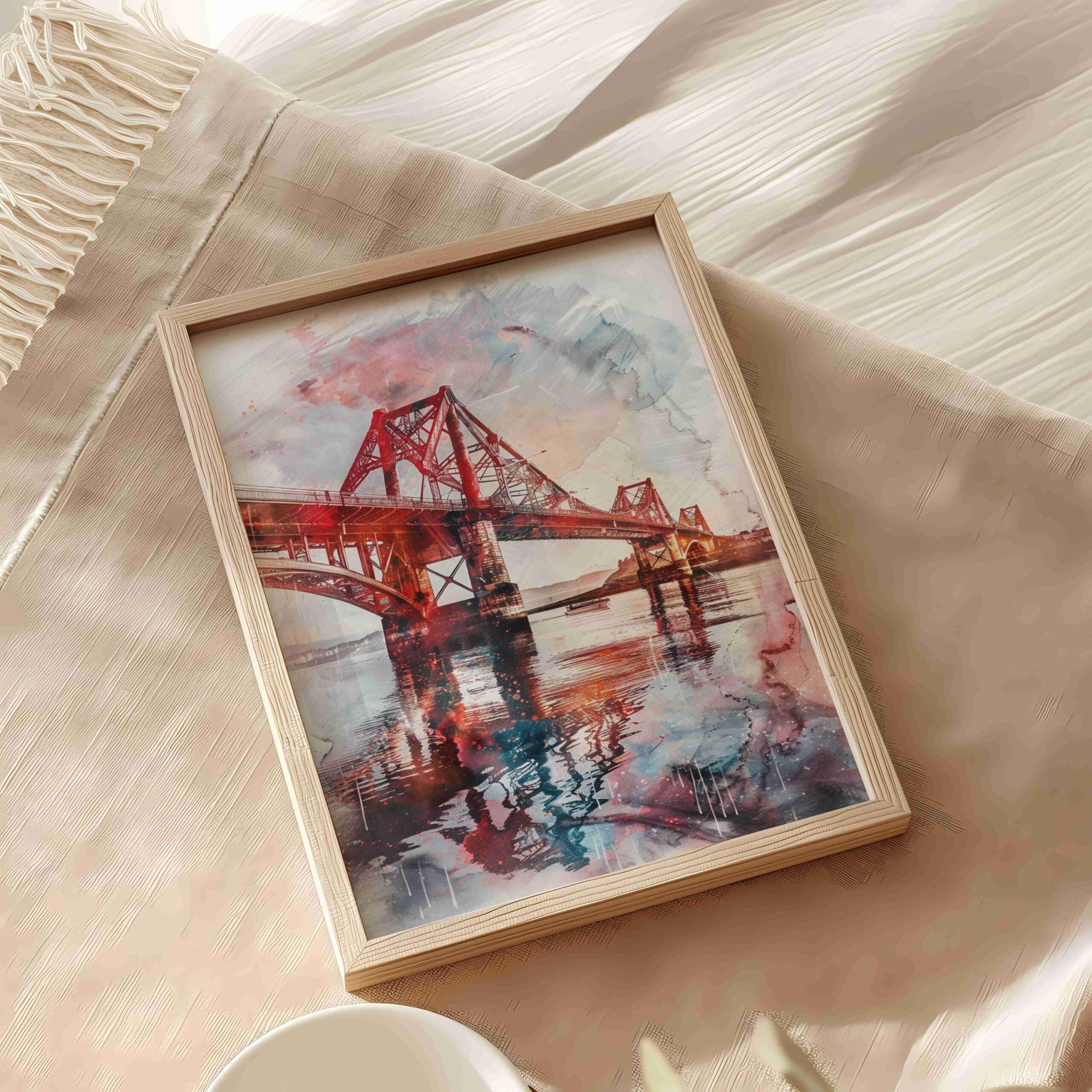 The Forth Bridge Scotland Watercolor Print: Europe Travel Art Poster - Image 8