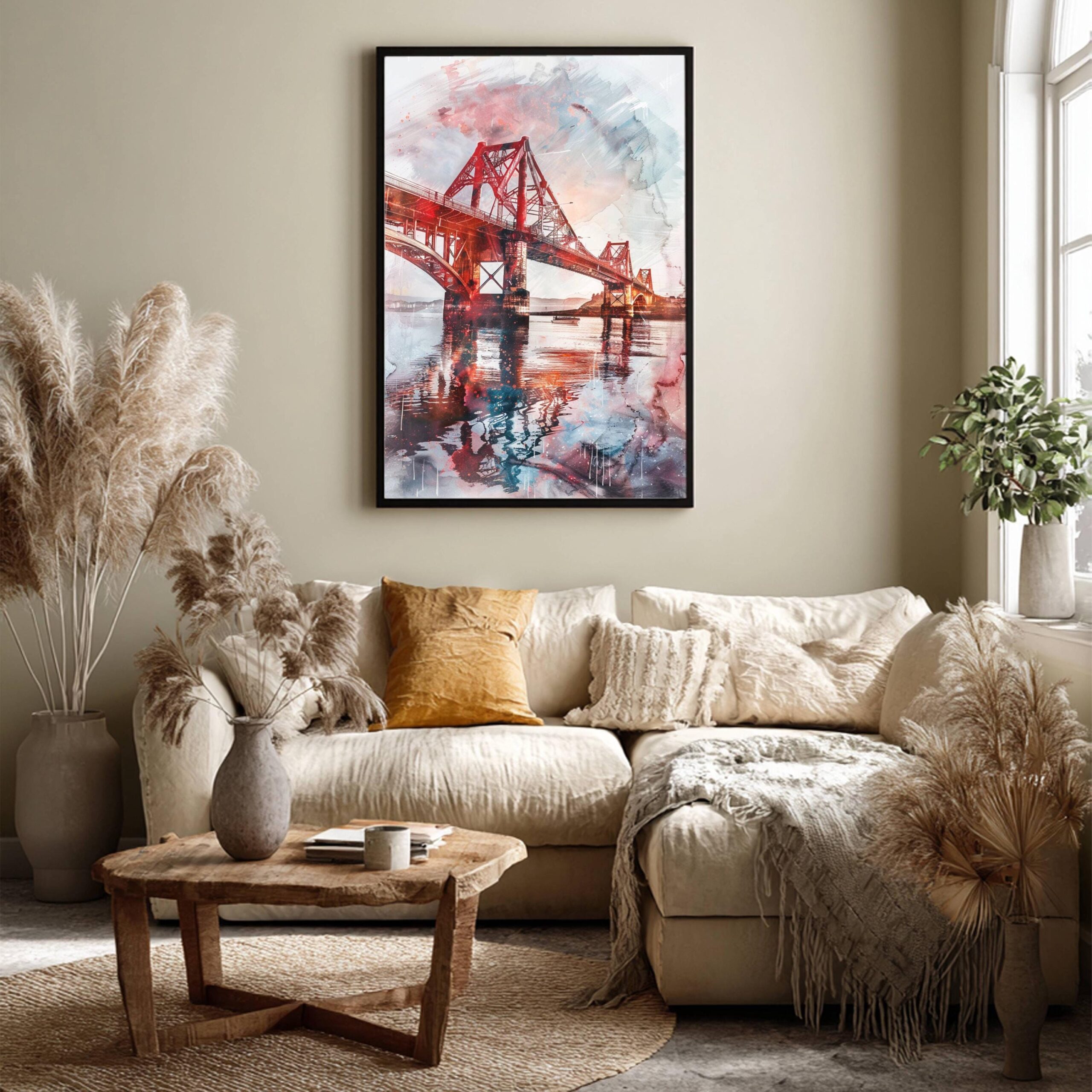 The Forth Bridge Scotland Watercolor Print: Europe Travel Art Poster - Image 6