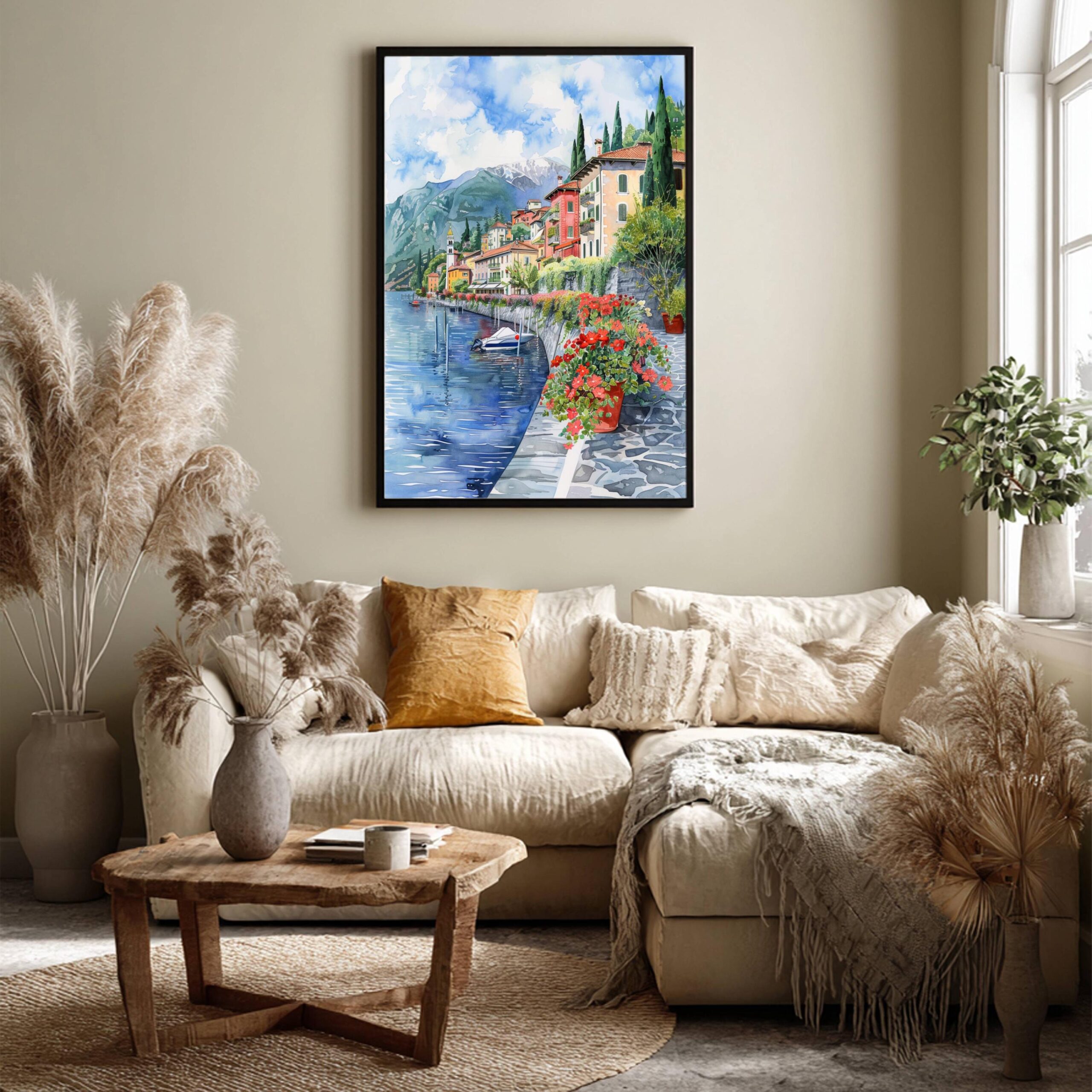 Varenna Lake Como Italy Europe Watercolor: Travel Art Poster - Image 7