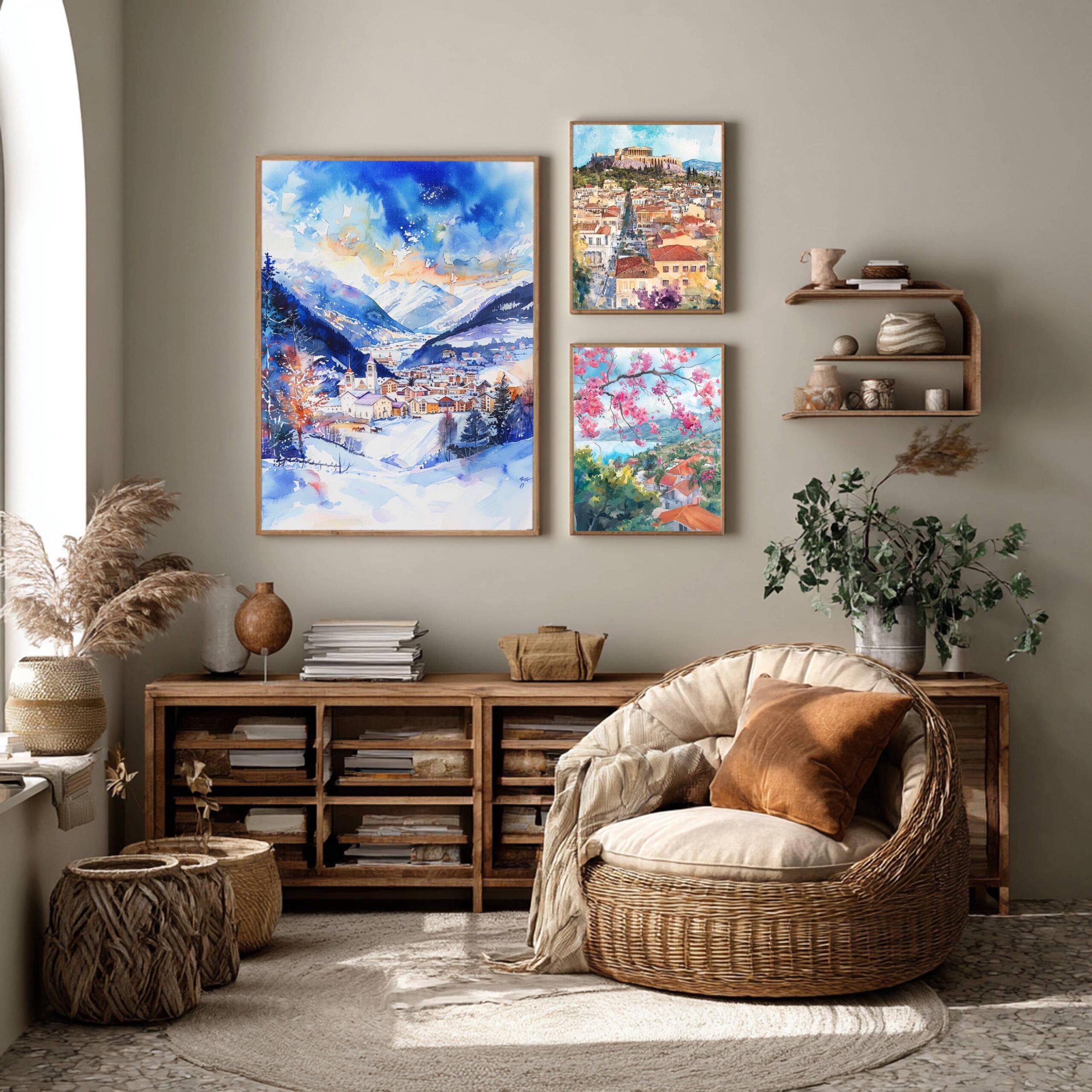 Bormio Ski Resort Italy Europe Watercolor: Travel Art Poster - Image 2