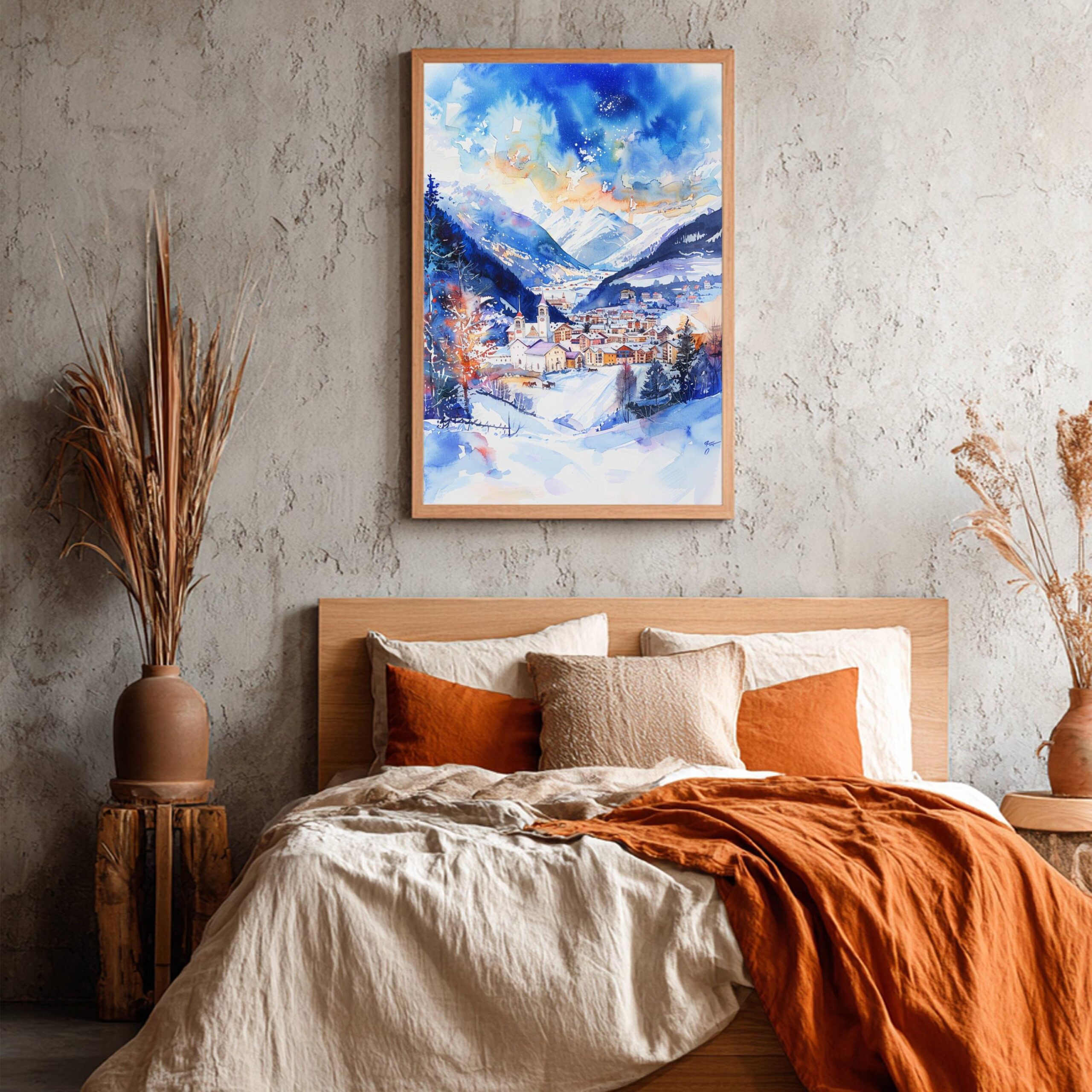 Bormio Ski Resort Italy Europe Watercolor: Travel Art Poster - Image 6