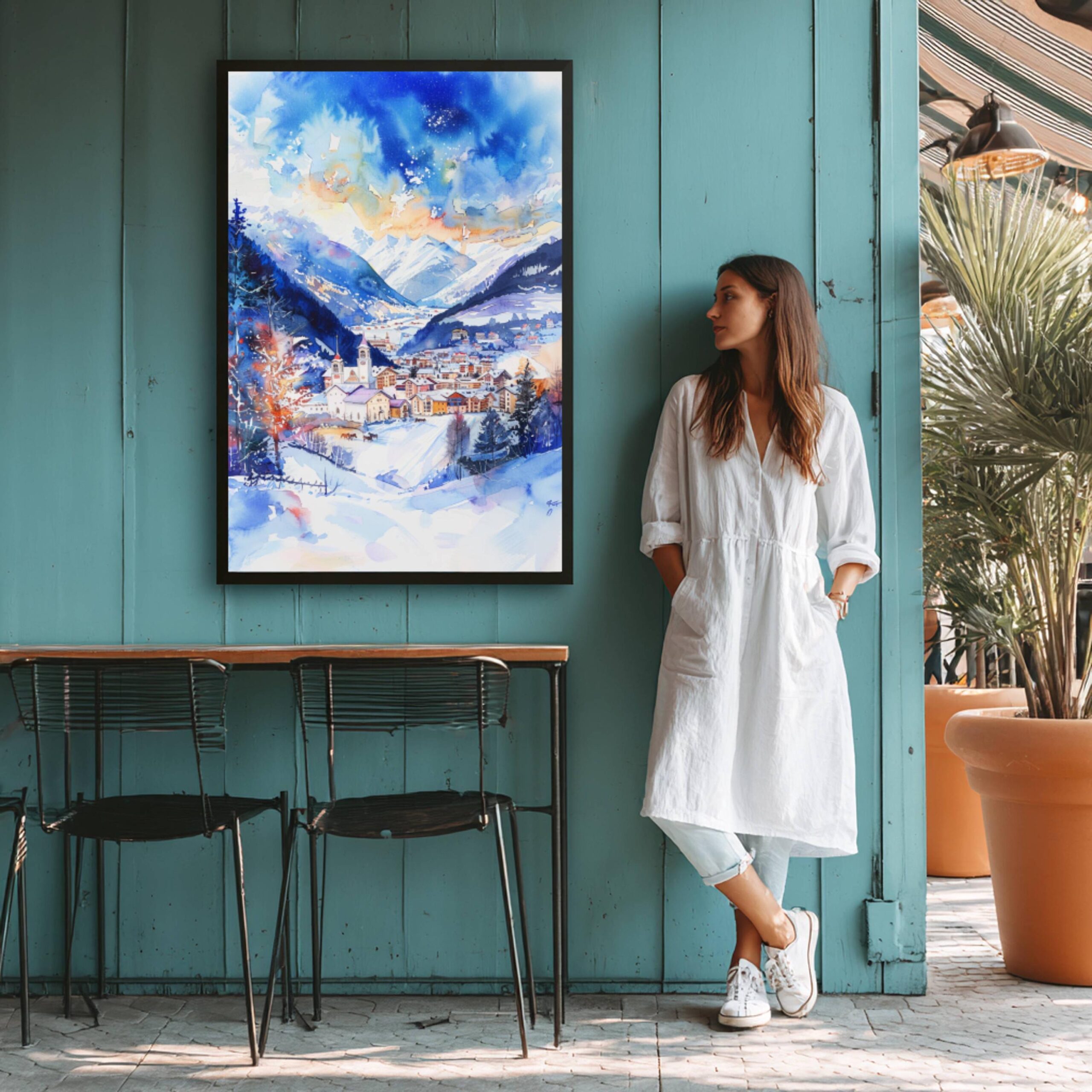 Bormio Ski Resort Italy Europe Watercolor: Travel Art Poster - Image 5