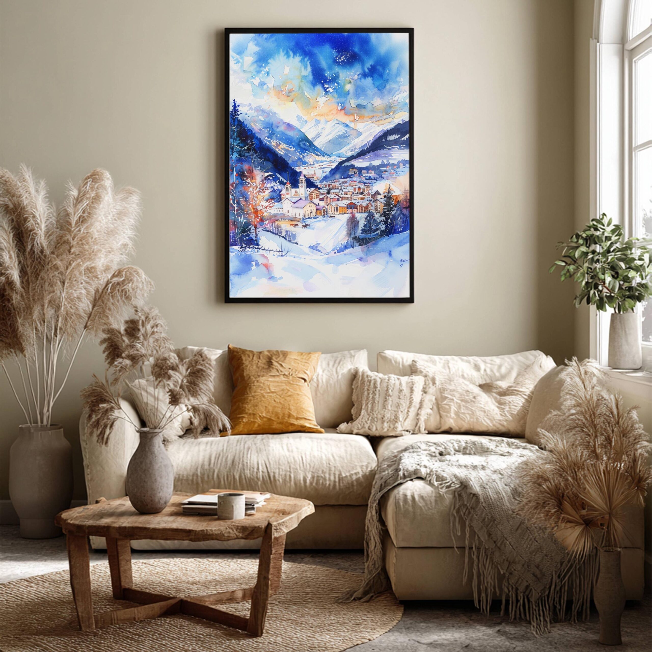 Bormio Ski Resort Italy Europe Watercolor: Travel Art Poster - Image 7