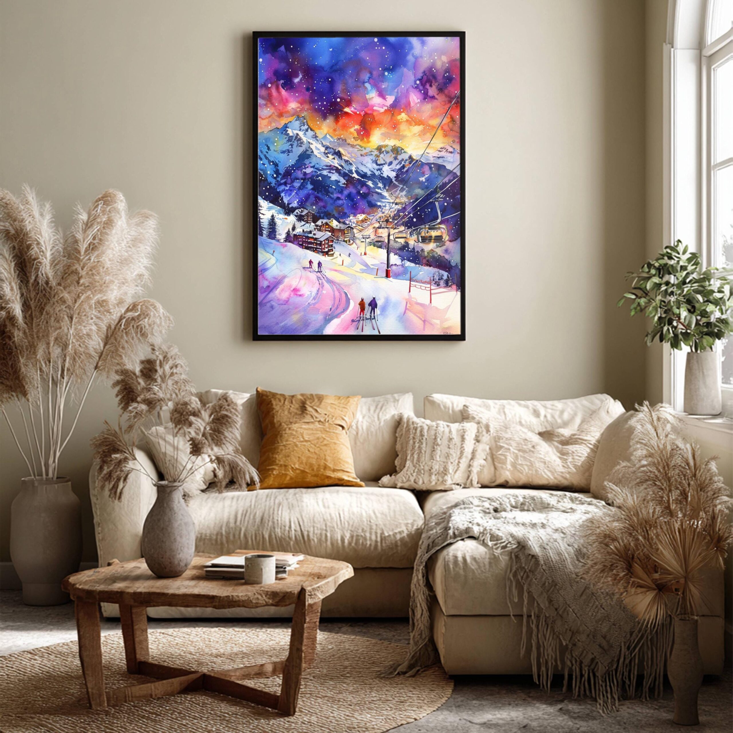 Monterosa Ski Resort Italy Europe Watercolor: Travel Art Poster - Image 7