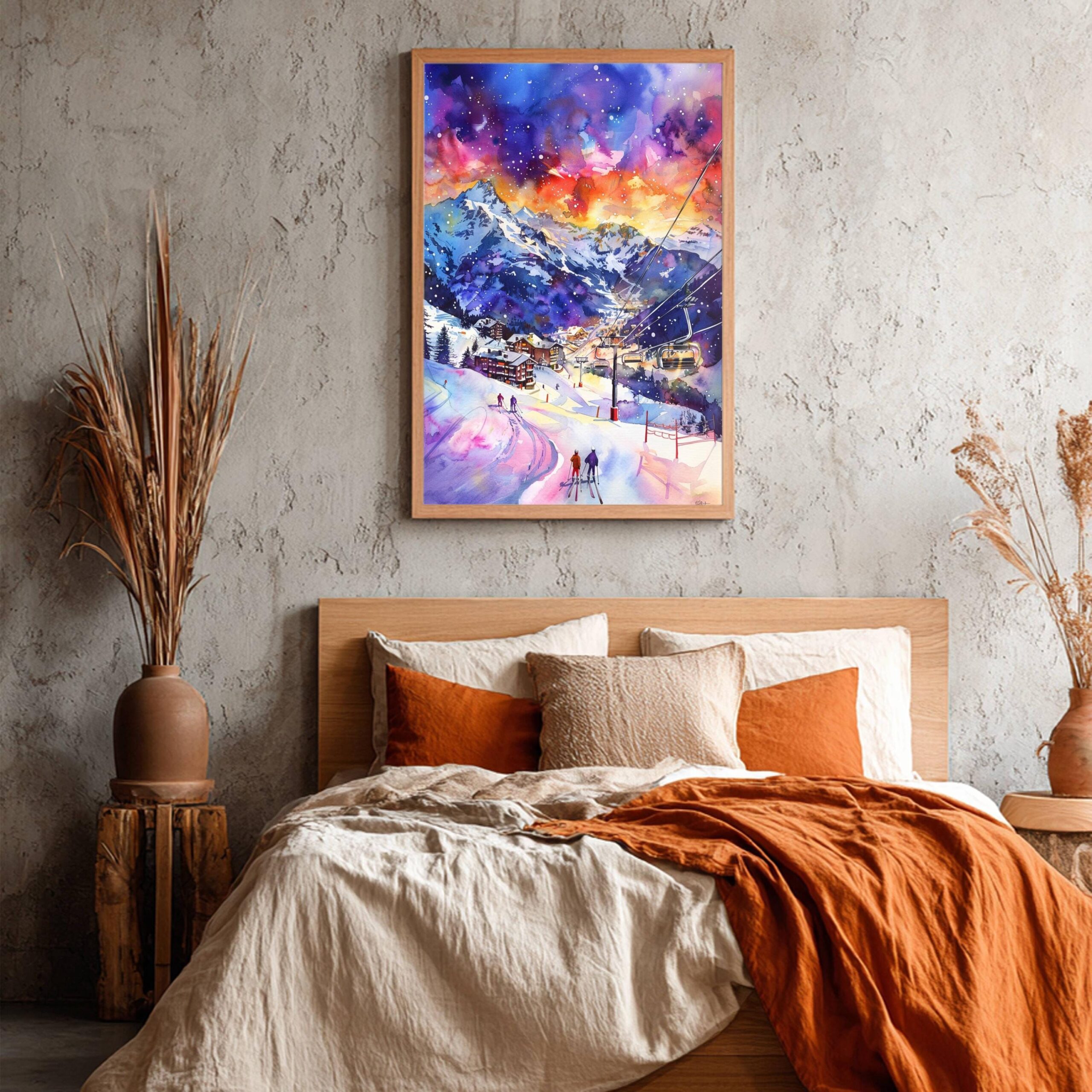 Monterosa Ski Resort Italy Europe Watercolor: Travel Art Poster - Image 6