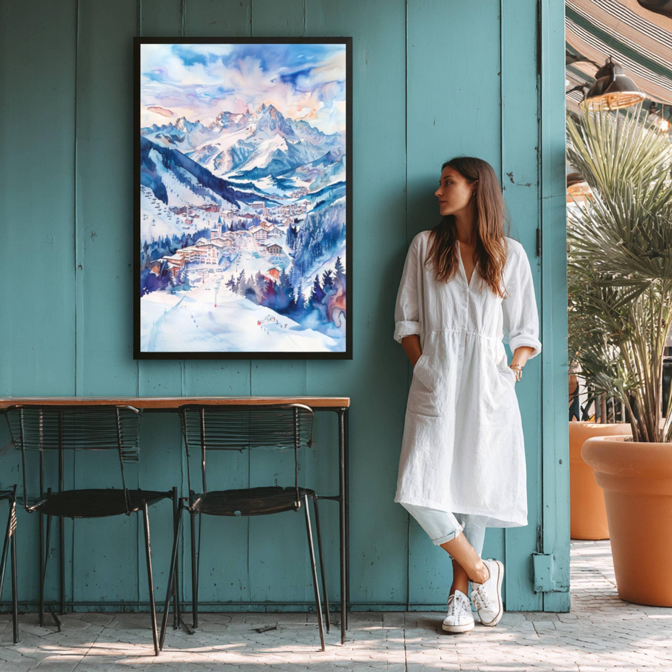 Kronplatz Ski Resort Italy Europe Watercolor Print: Travel Art Poster - Image 5