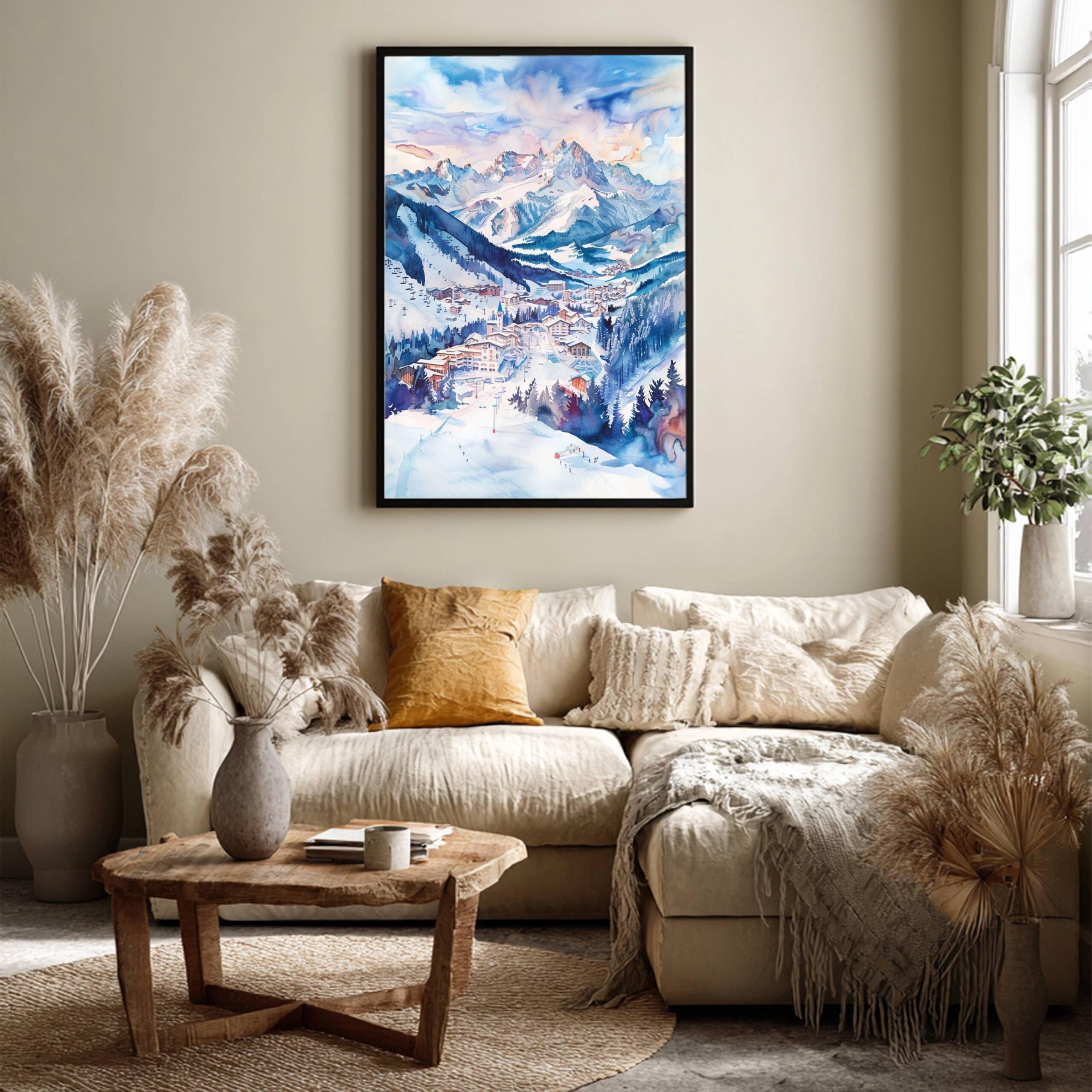 Kronplatz Ski Resort Italy Europe Watercolor Print: Travel Art Poster - Image 7