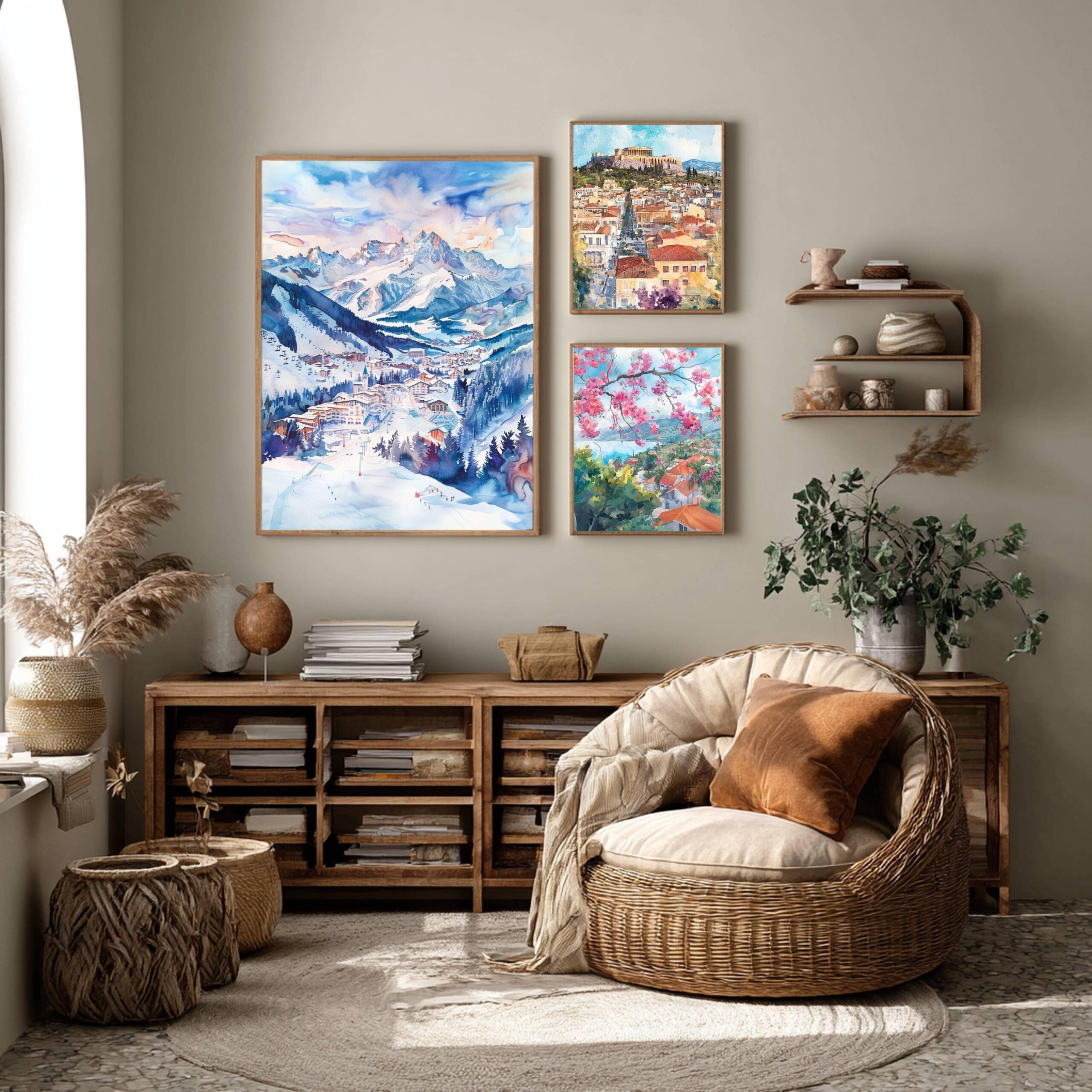 Kronplatz Ski Resort Italy Europe Watercolor Print: Travel Art Poster - Image 2
