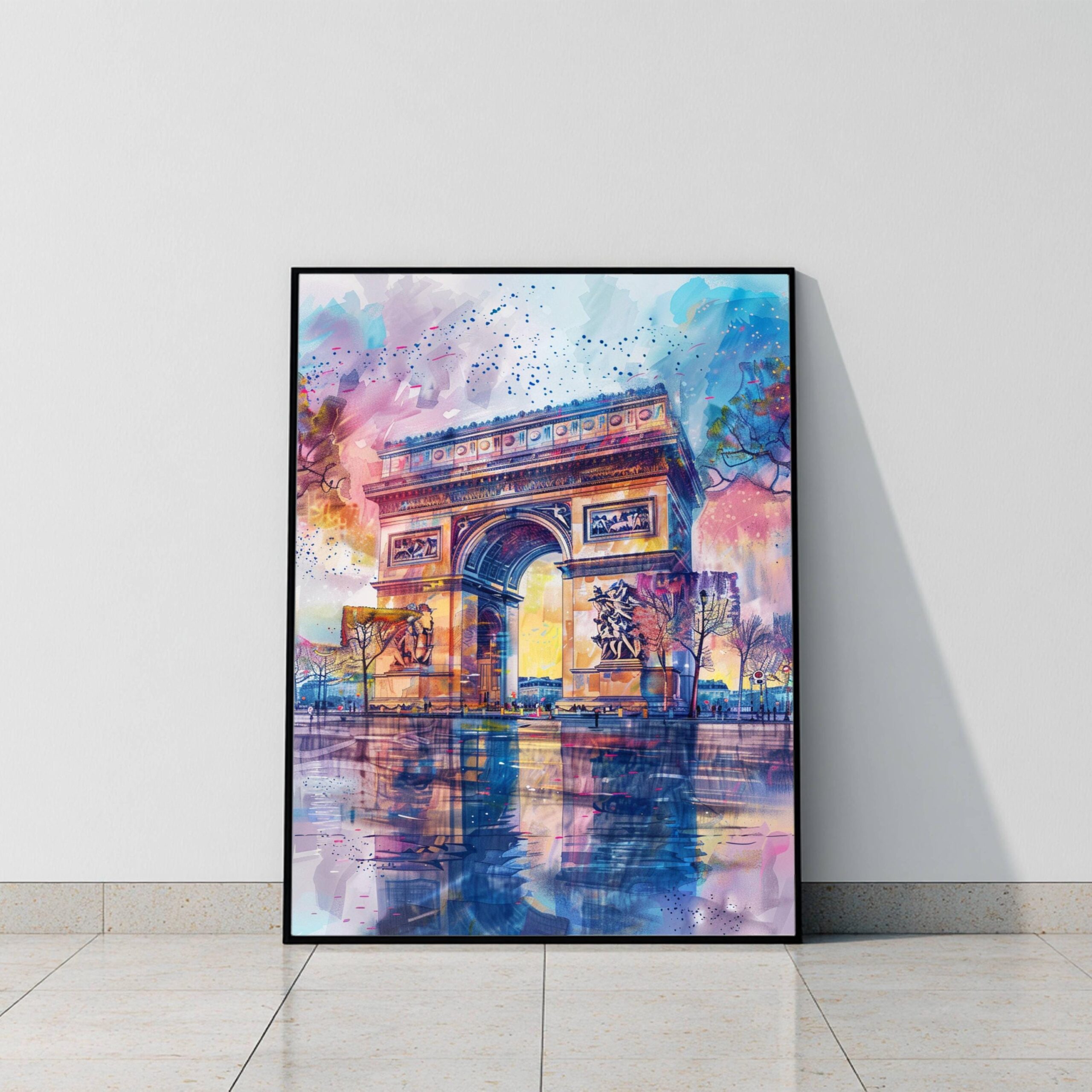 Arc de Triomphe Paris Watercolor: France Art Travel Poster - Image 9