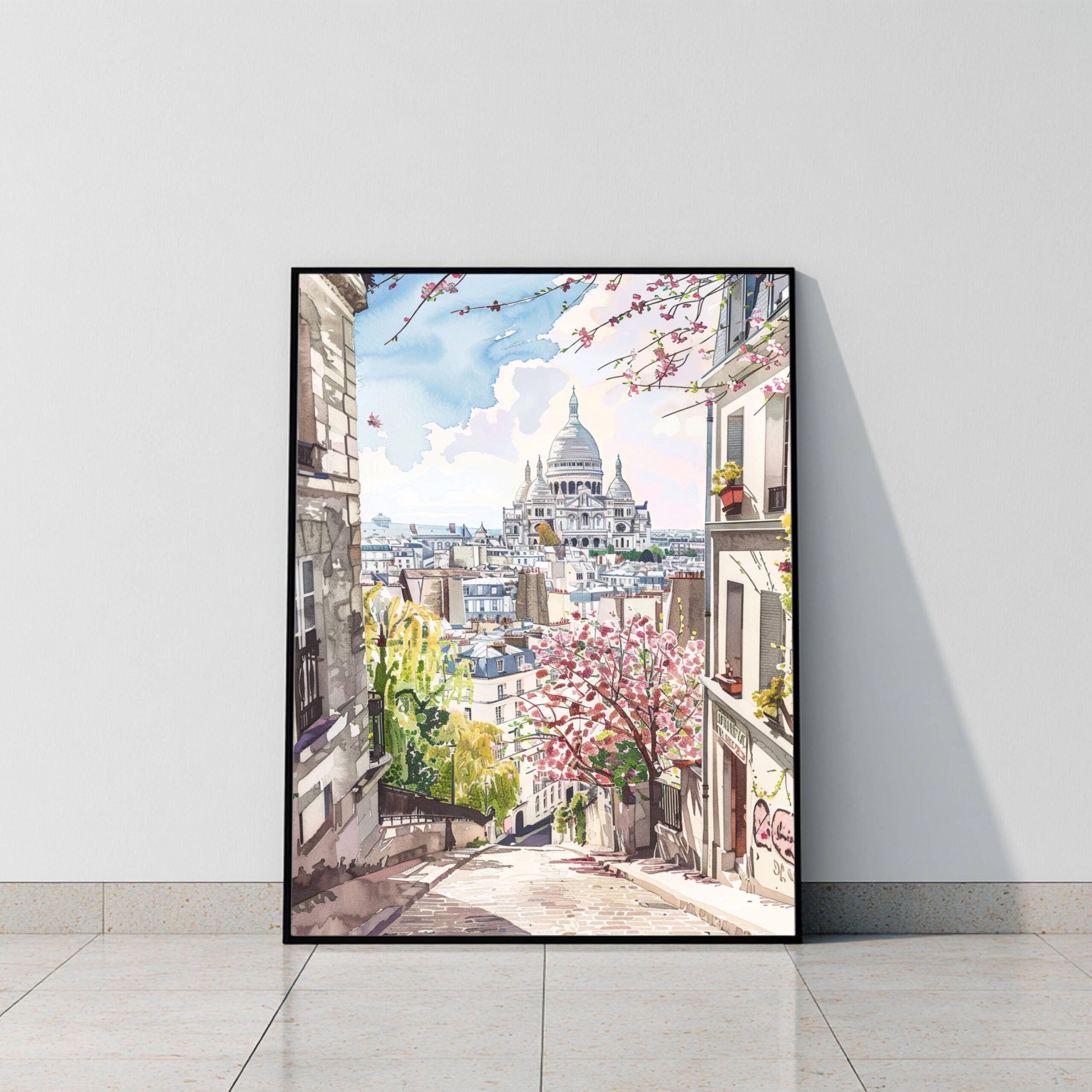 Montmartre Paris Watercolor: France Art Travel Poster - Image 9