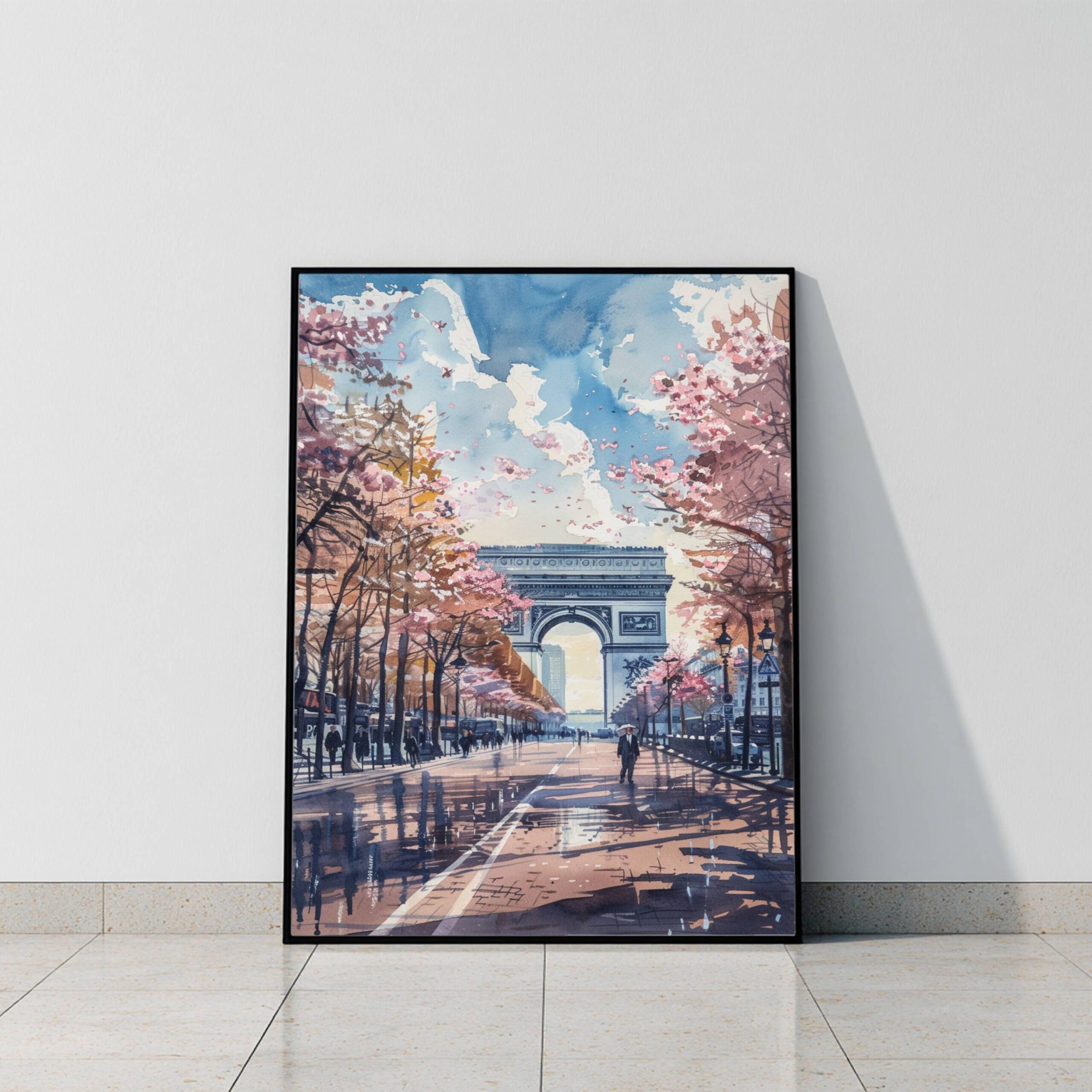 Champs Elysees Paris Watercolor Print: France Art Travel Poster - Image 9