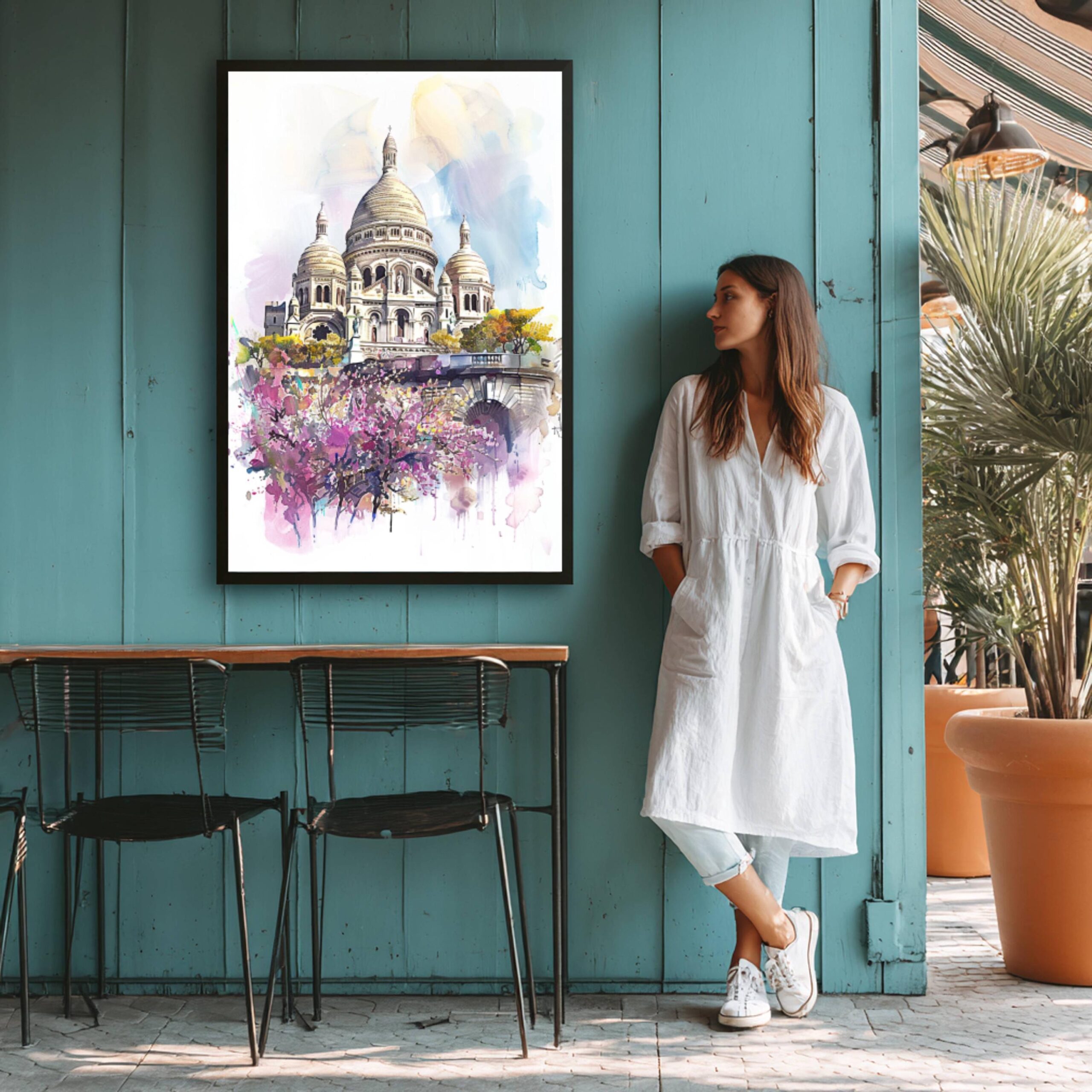 Basilique du Sacré-Coeur de Montmartre Paris France Watercolor: French Art Travel Poster - Image 6