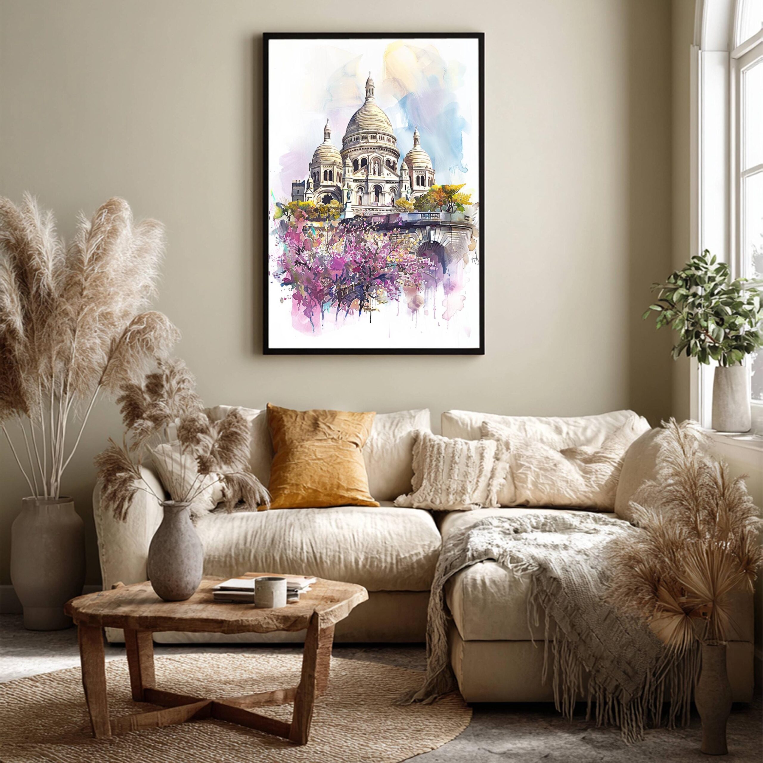 Basilique du Sacré-Coeur de Montmartre Paris France Watercolor: French Art Travel Poster - Image 3